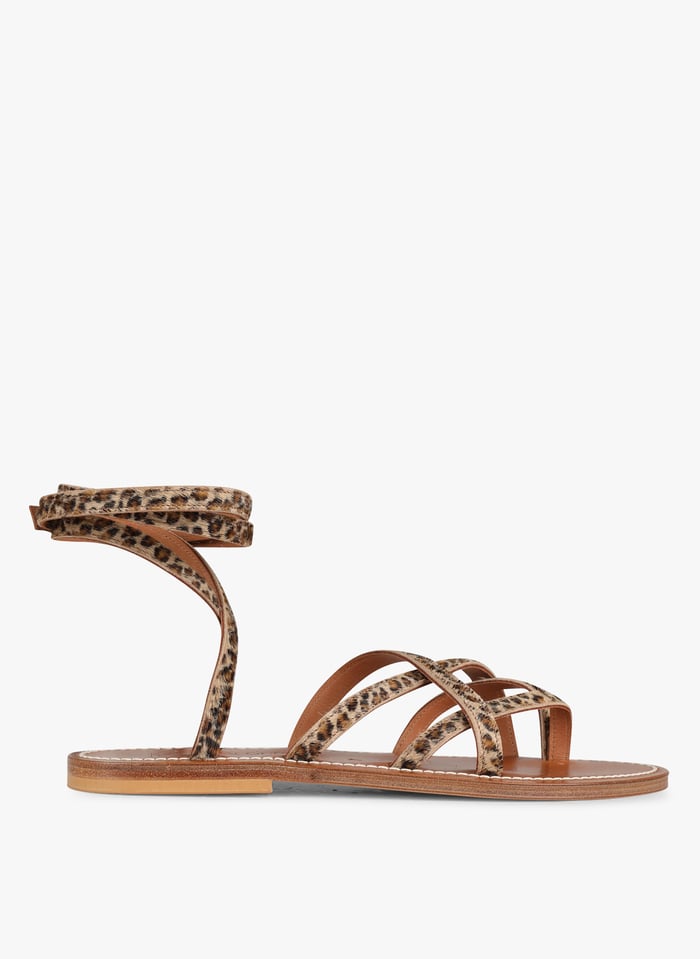 Leopard print 2025 leather sandals
