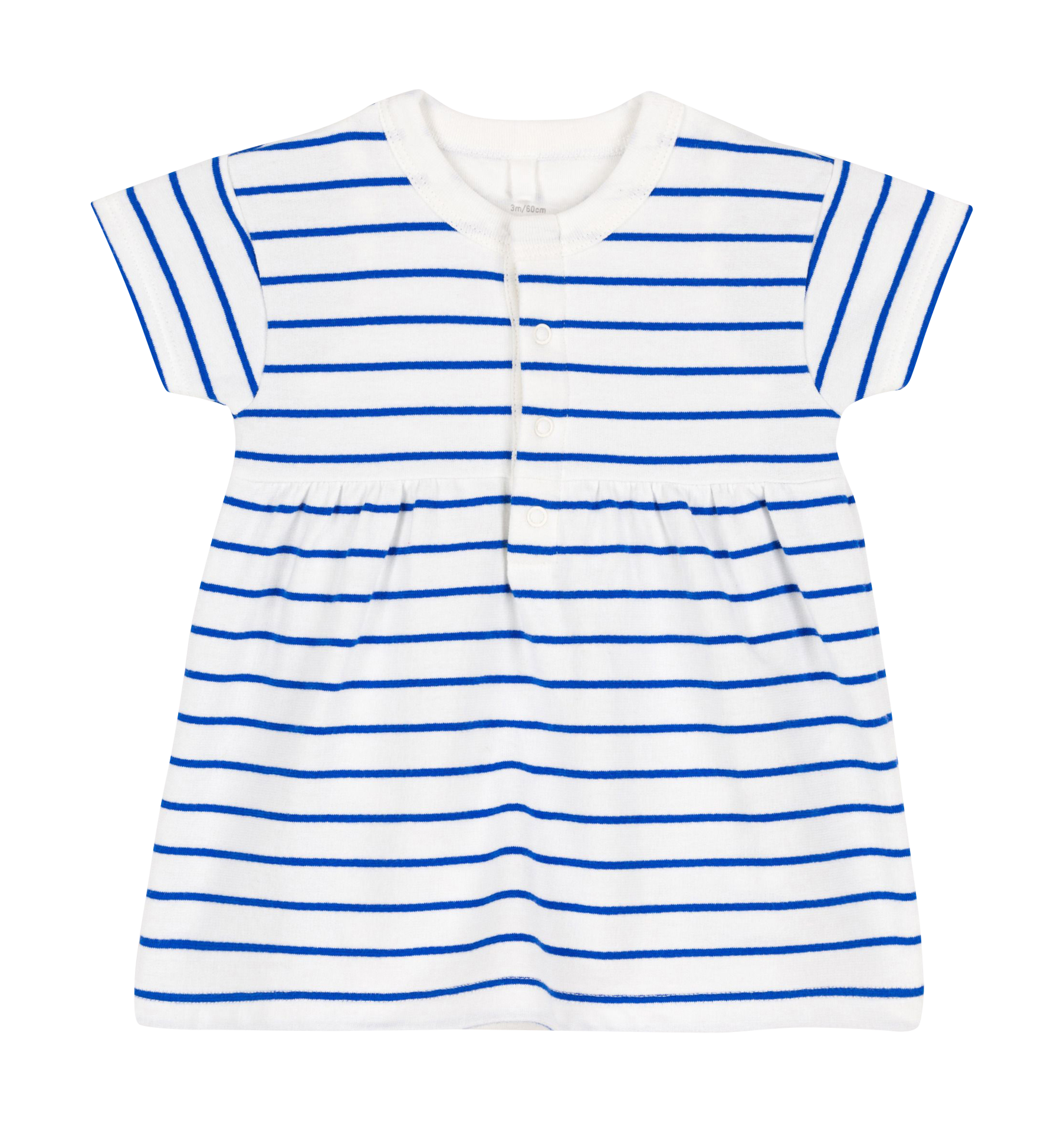 Robe courte col rond en coton PETIT BATEAU Blanc