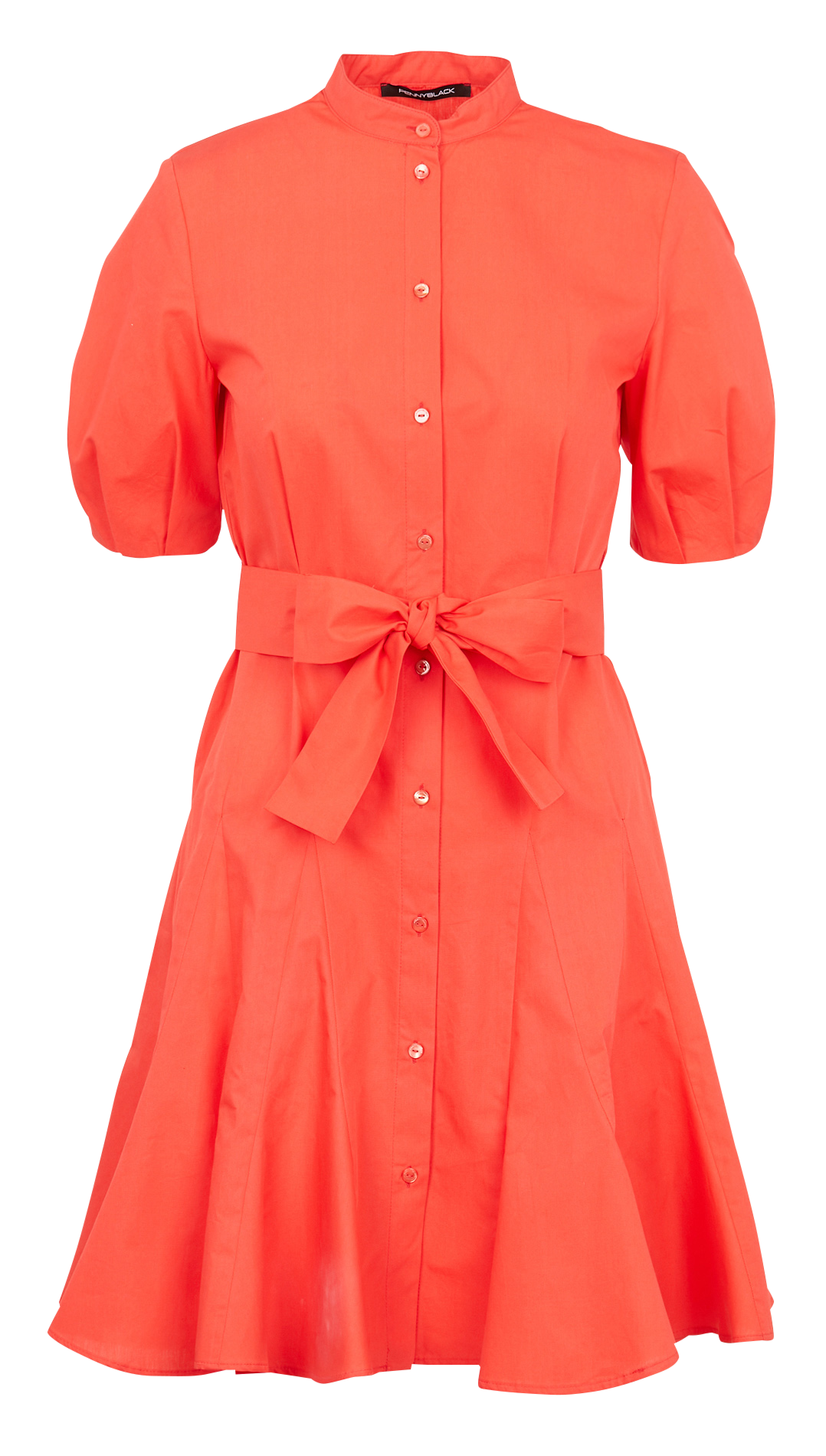 Short round-neck cotton dress PENNYBLACK Red