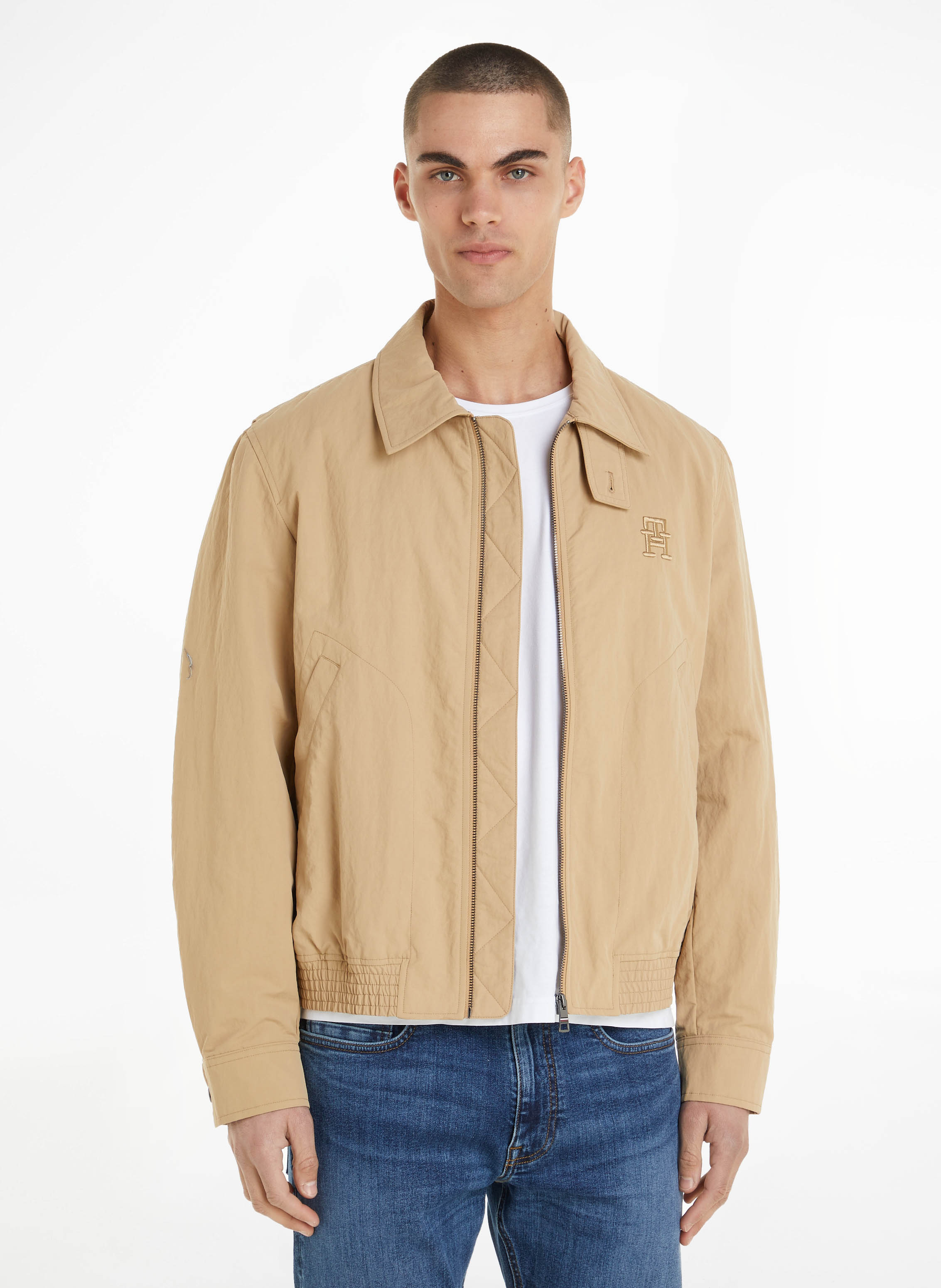 Veste Droite Col Classique Fibres Recycl es Classic Khaki Tommy