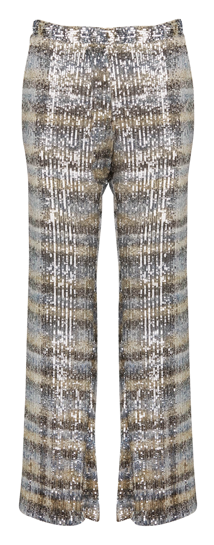 Pantalon droit à sequins imprimé Doré