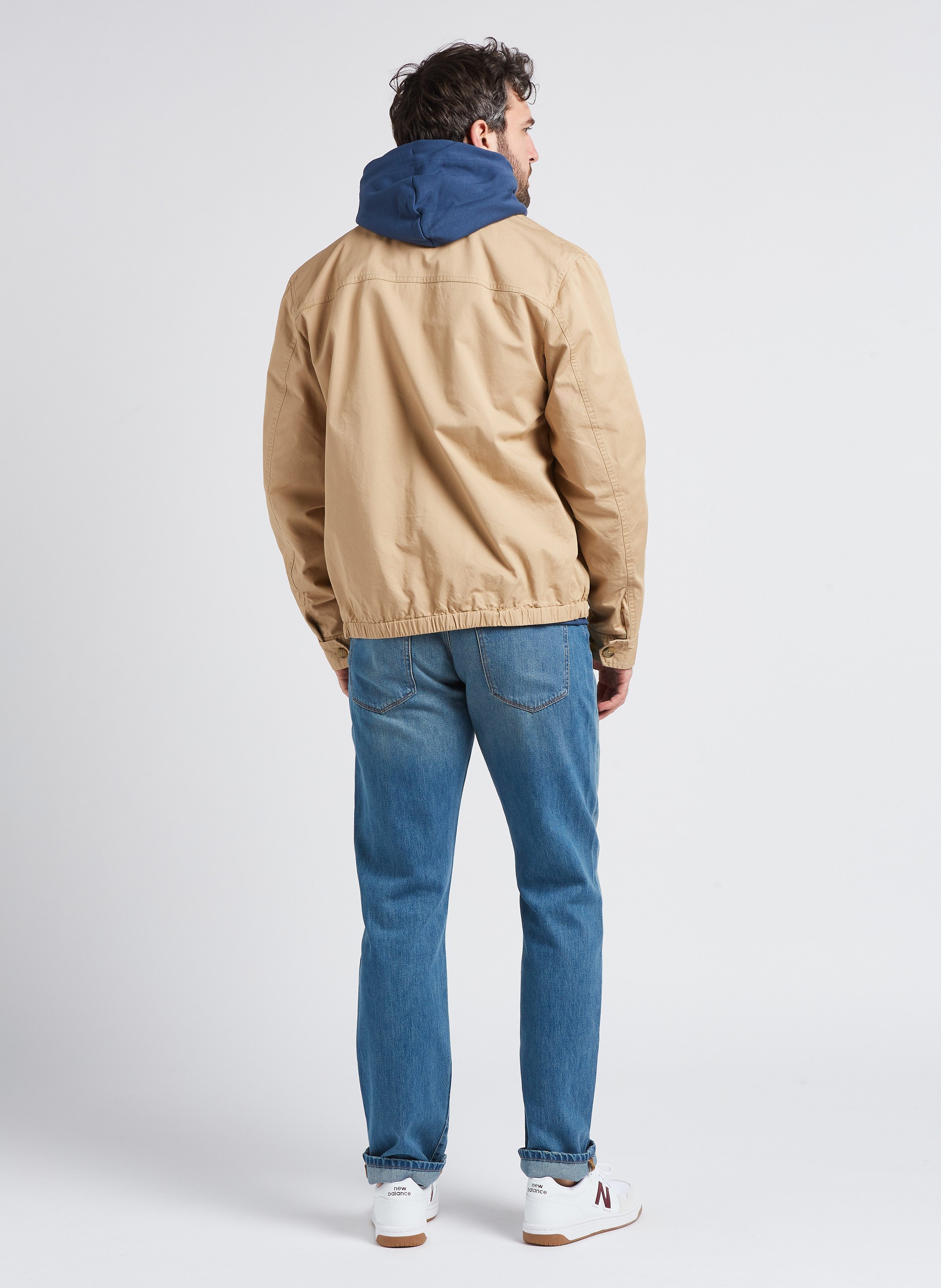 Coupe-vent droit brodé à col classique en coton GANT Kaki