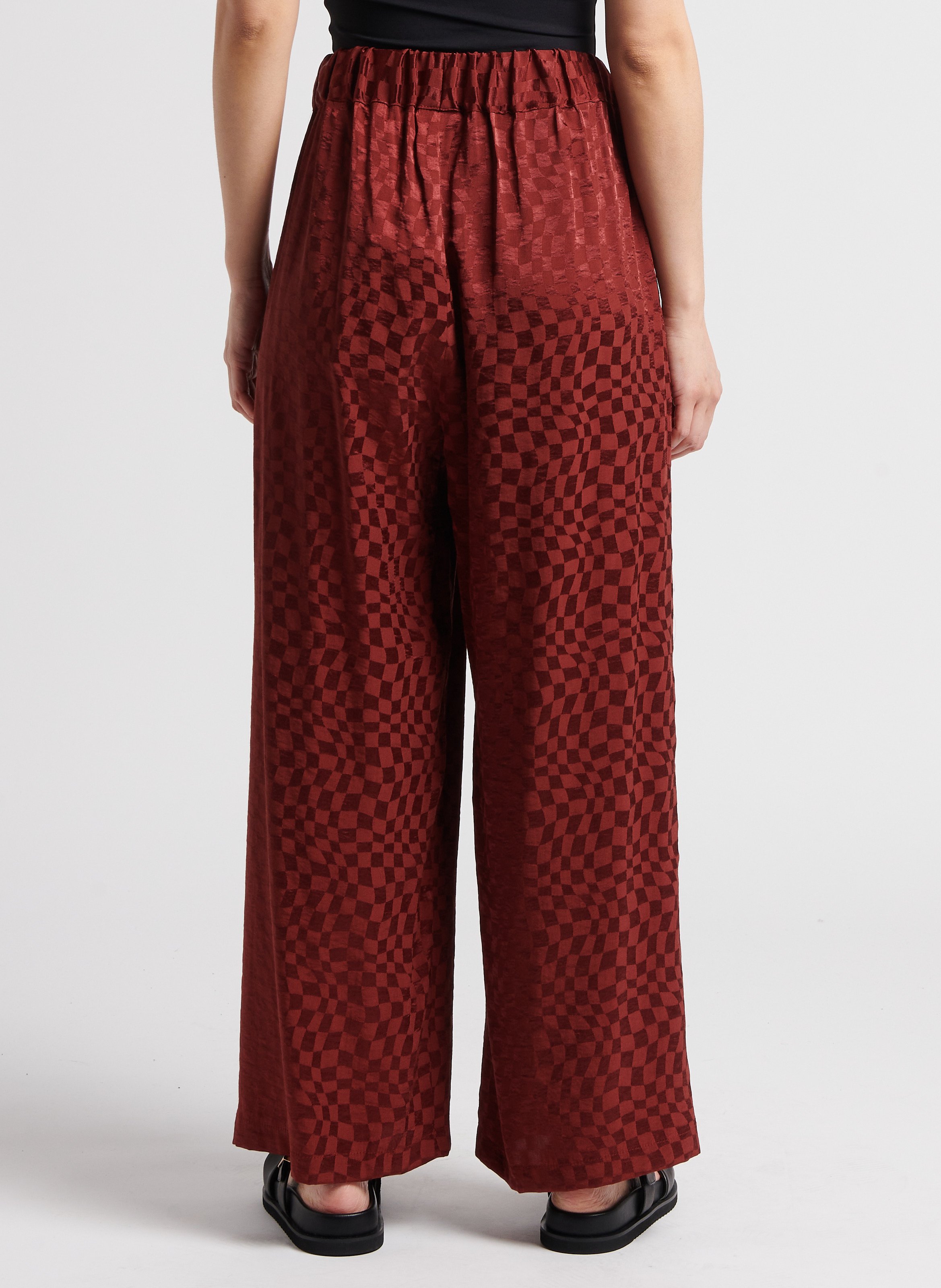 Pantalon large à taille haute RITA ROW Rouge