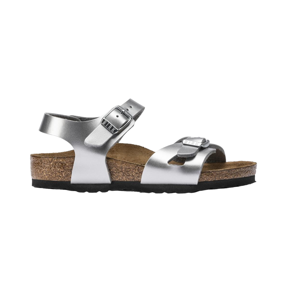 Faux leather sandals BIRKENSTOCK Silver