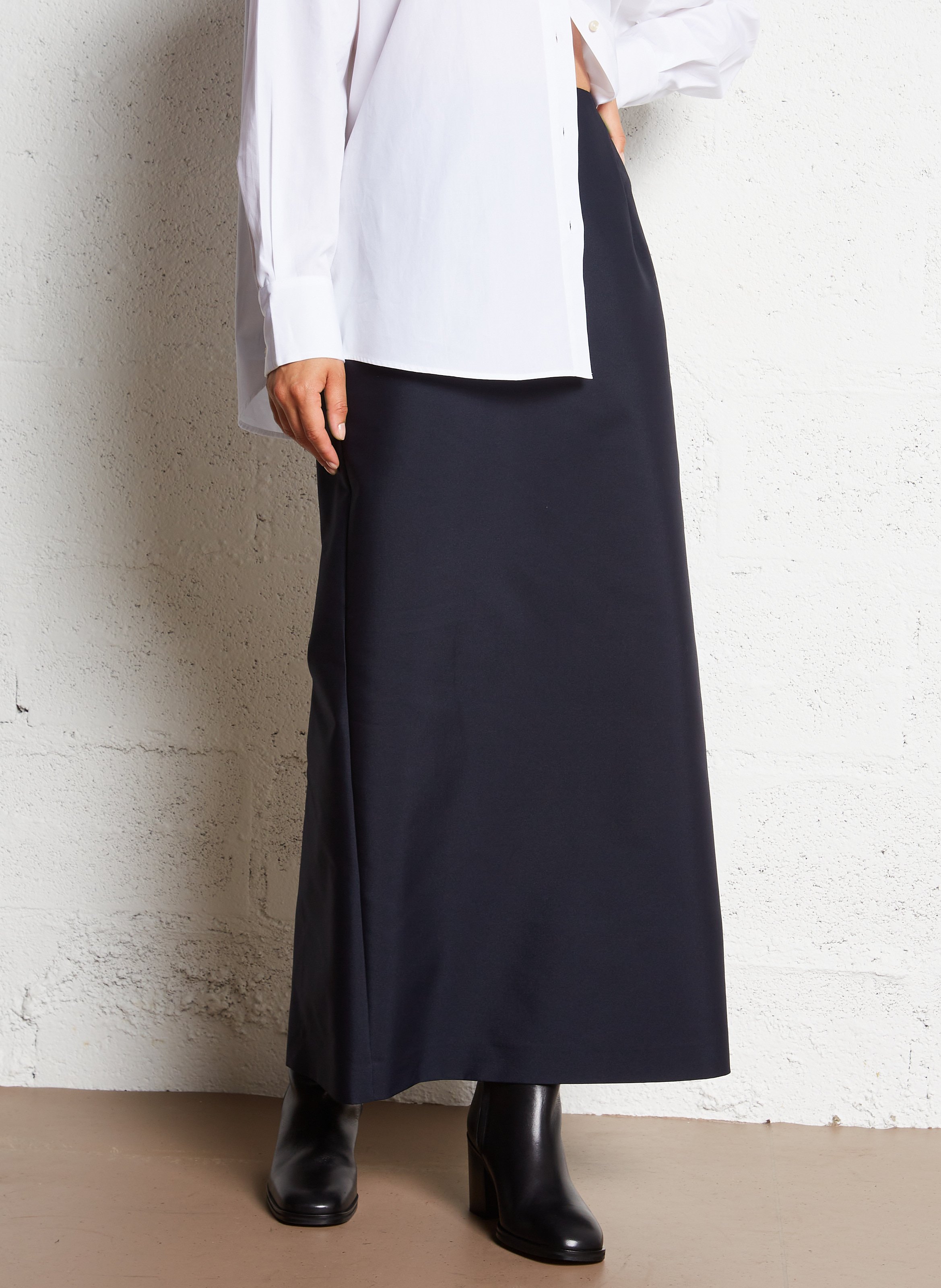 Lange rechte rok van katoenmix COLLECTORS CLUB Blauw