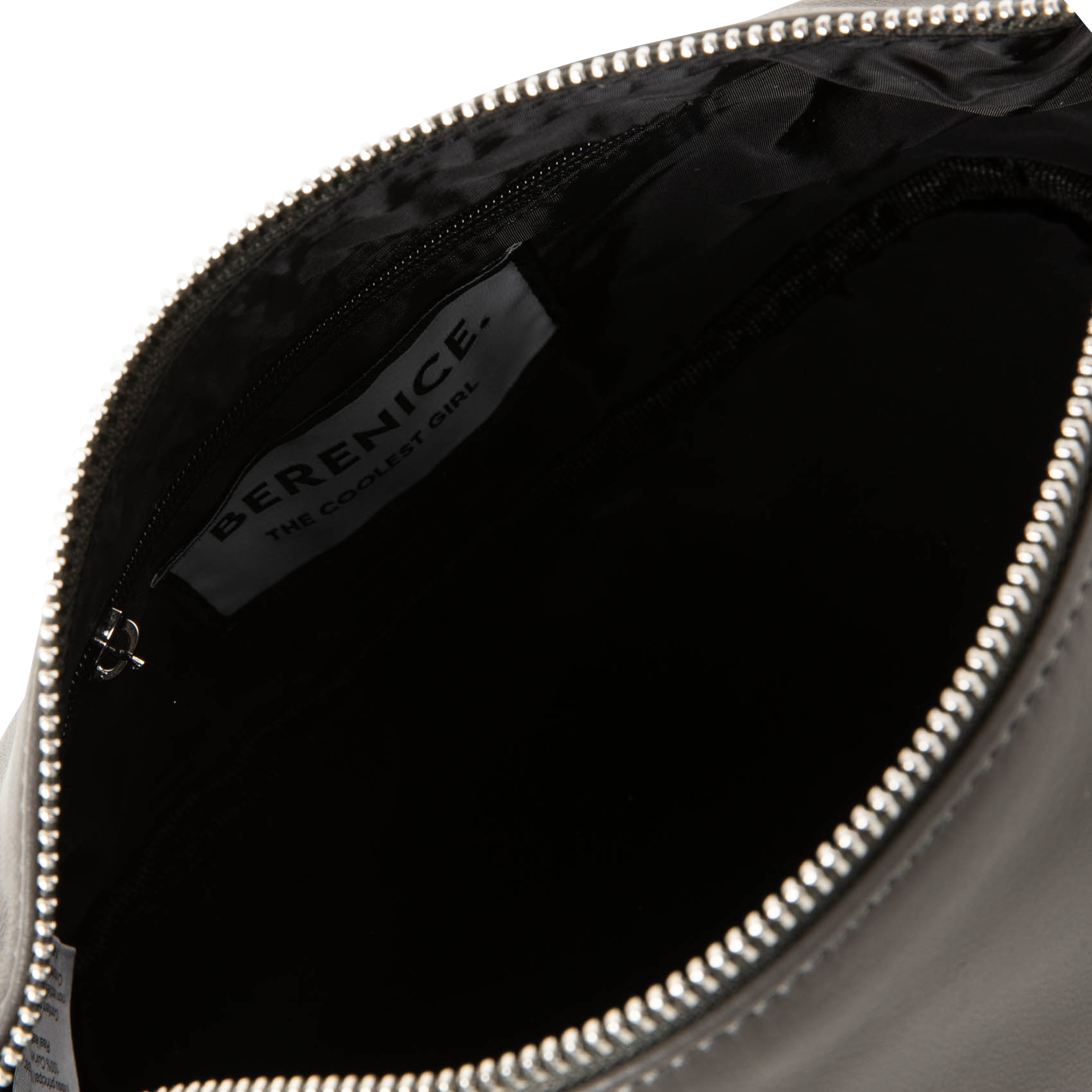 Small leather bag with metal handle BERENICE Grey