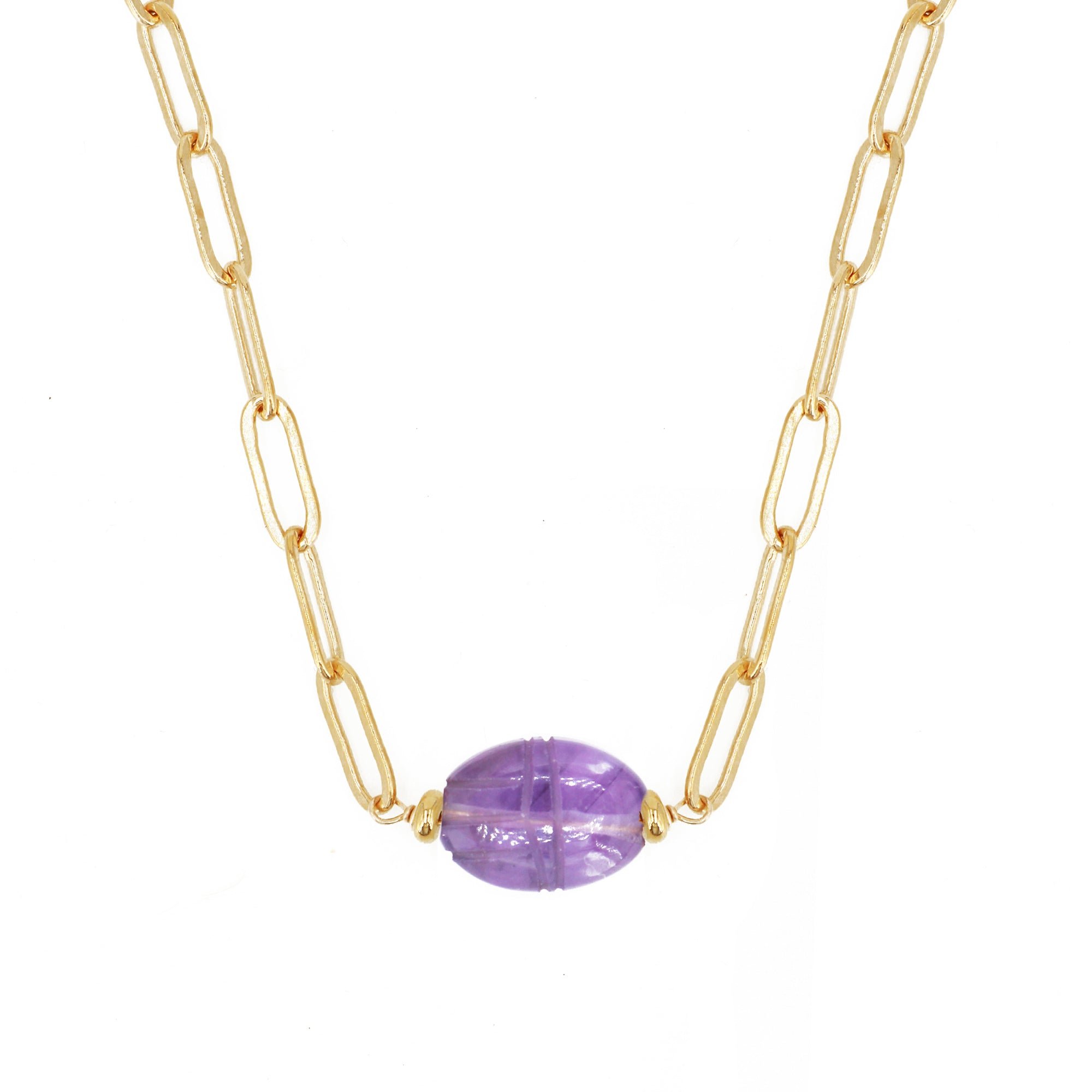 Scarab necklace NILAI Purple