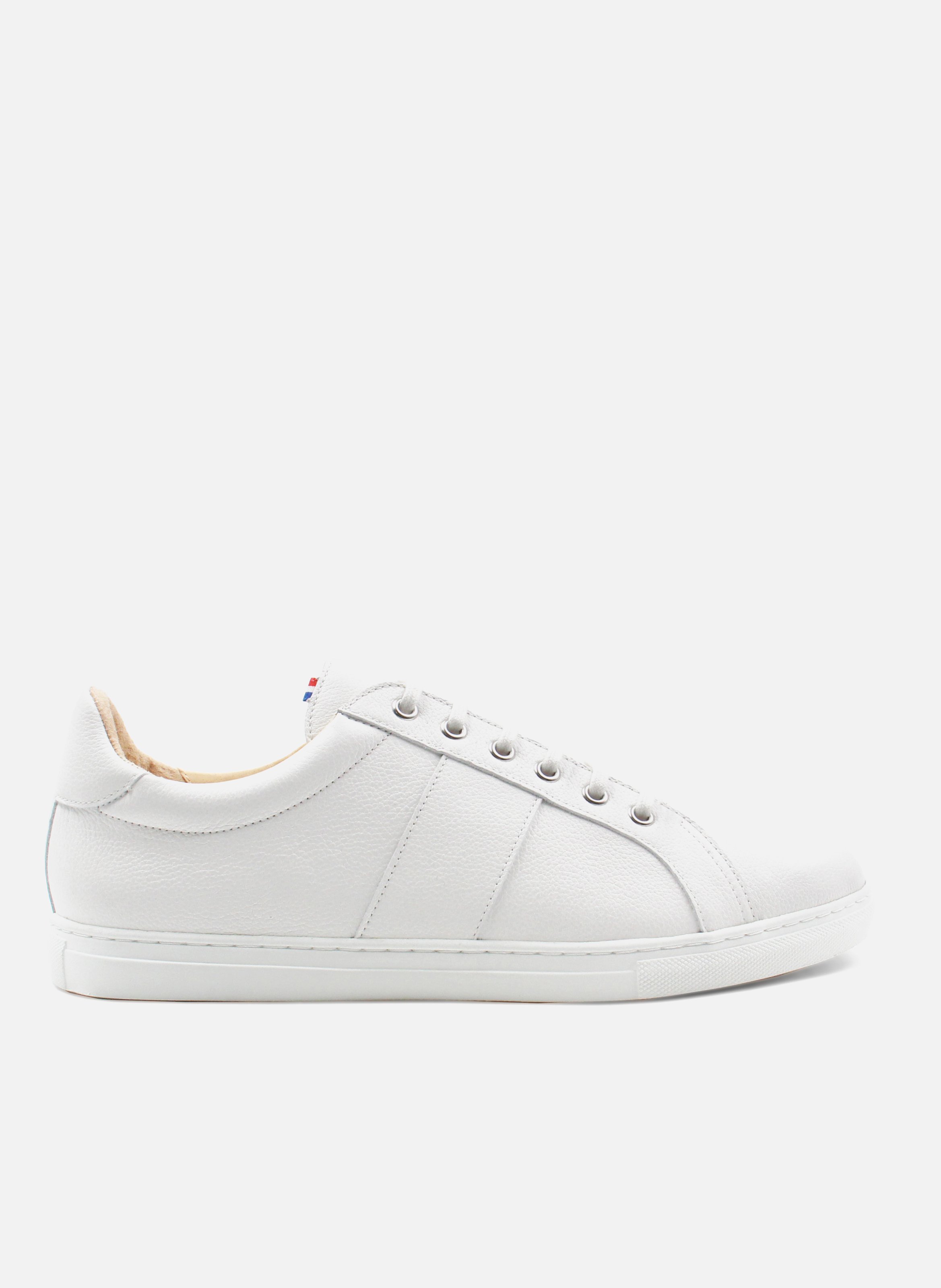 Grained leather Made-in-France sneakers JULES & JENN White