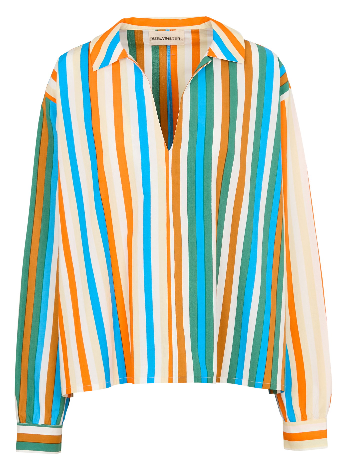 Carry Stripes striped shirt V DE VINSTER Brown