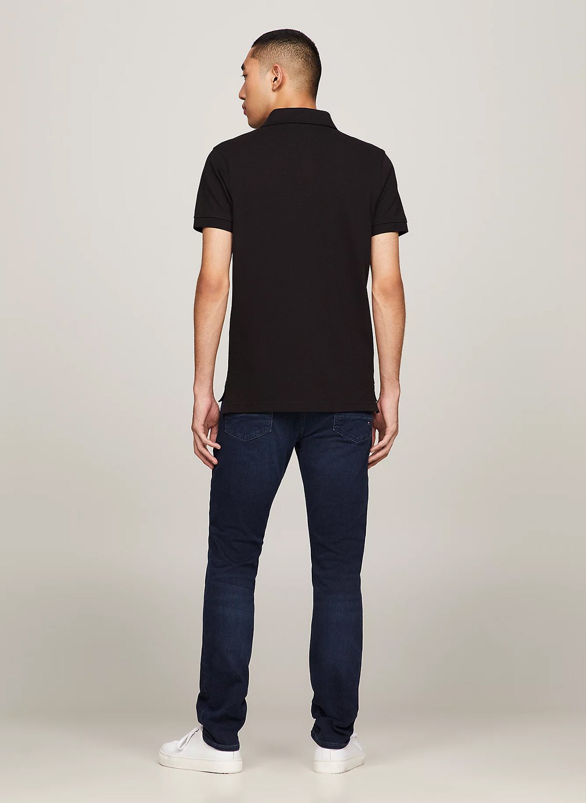 Poloshirt aus Bio-Baumwoll-Mix, Regular Fit Schwarz