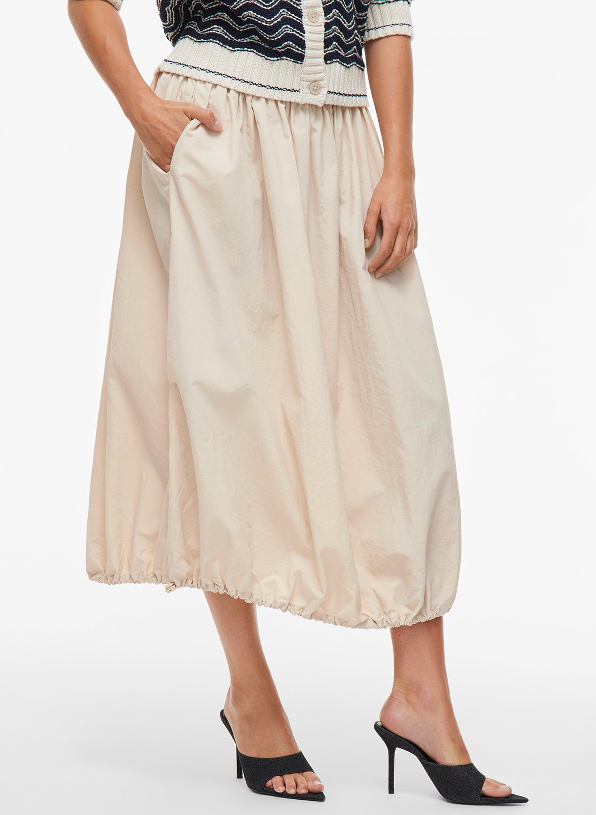 Balloon midi skirt VILA Beige