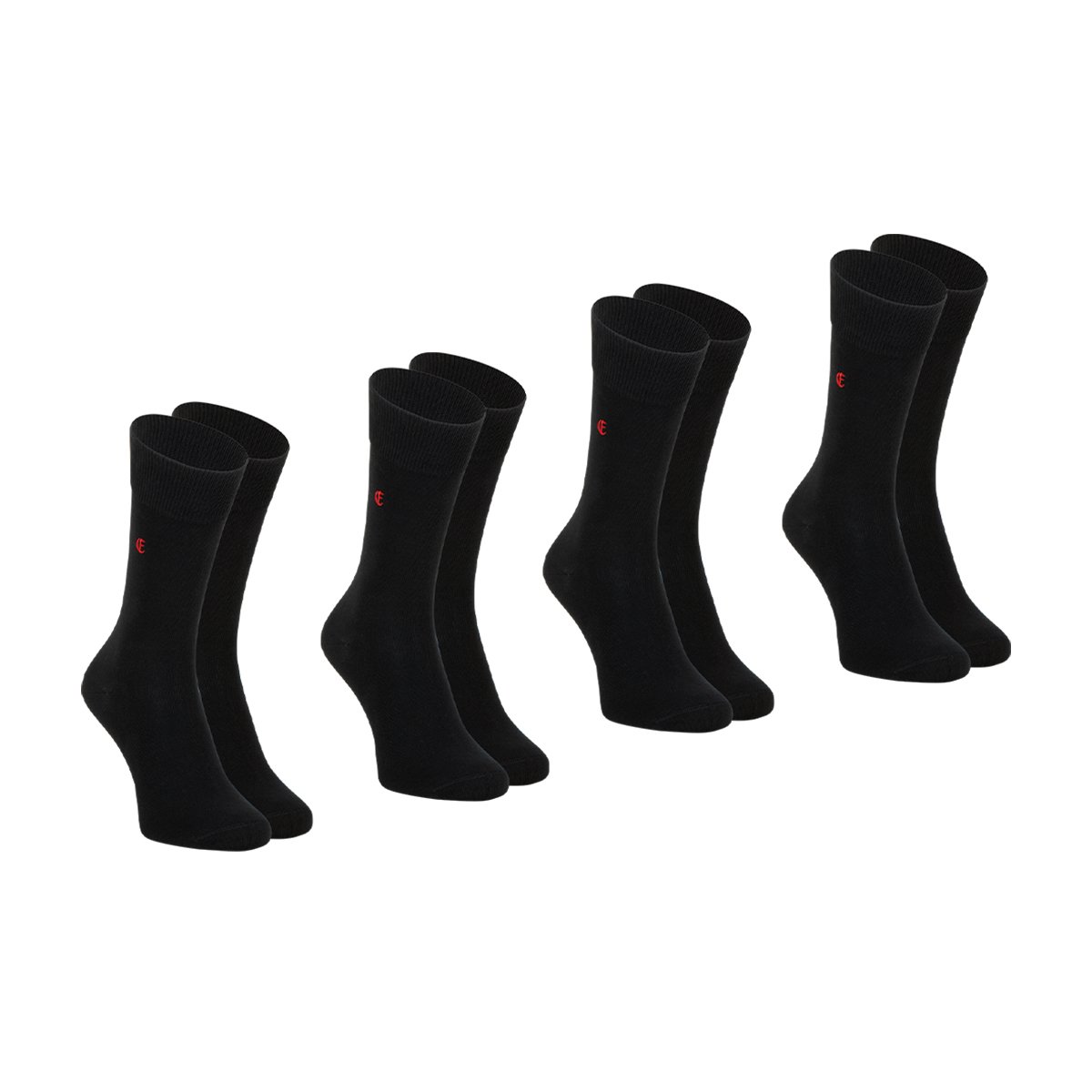 Set of 4 pairs of mid-high combed cotton socks for men by Eminence EMINENCE Black