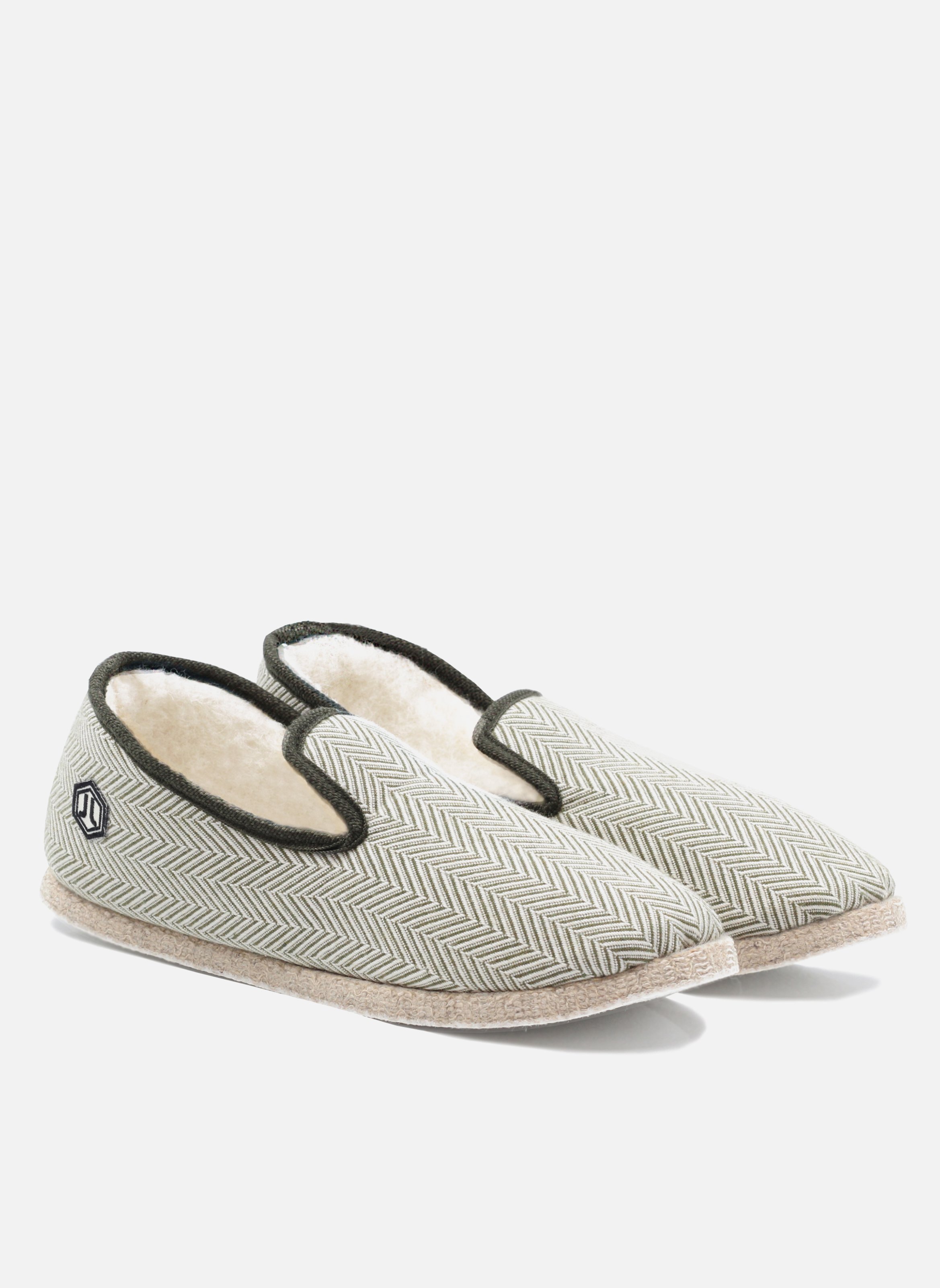 Fabric Charentaise slippers JULES & JENN Green