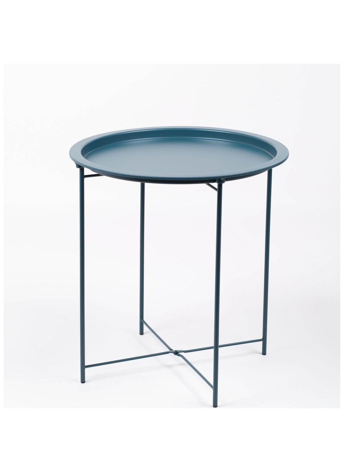 Round metal end table FACTORY Blue