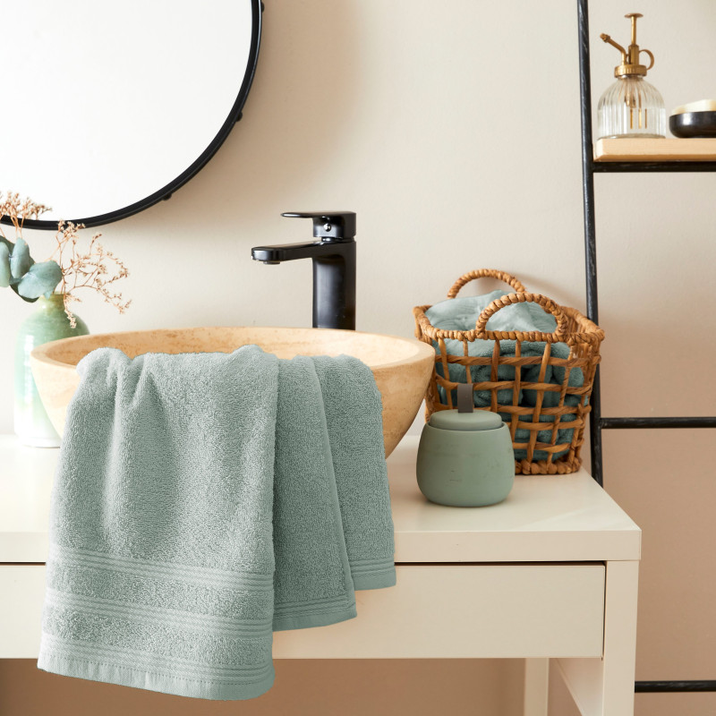 100% combed cotton hand towel COTON PUR Green