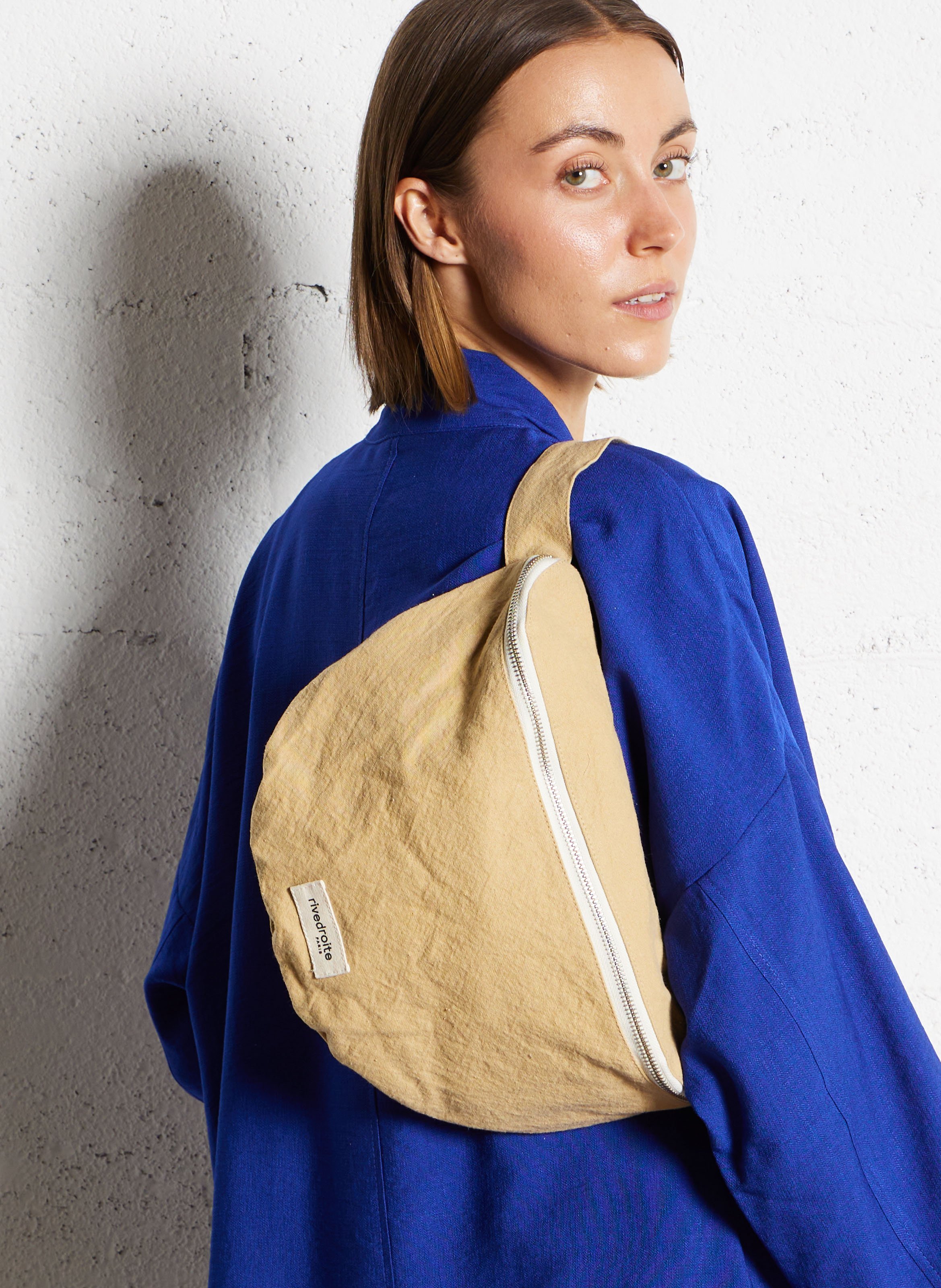 Denim waist bag RIVEDROITE PARIS Beige