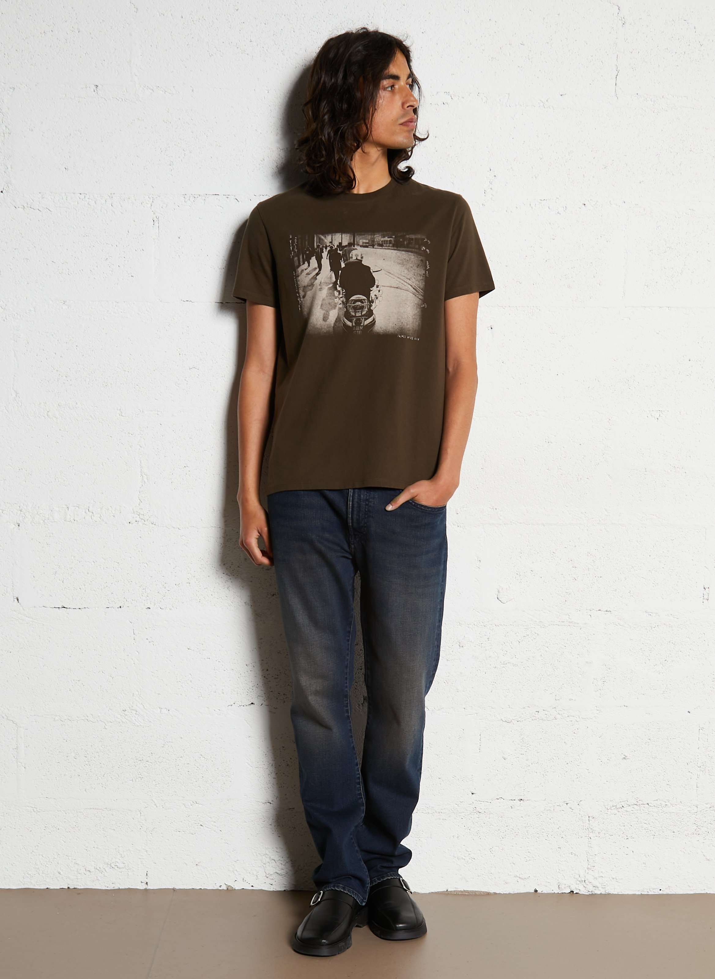 Gerade geschnittenes Rundhals-T-Shirt aus Baumwolle IKKS Khaki