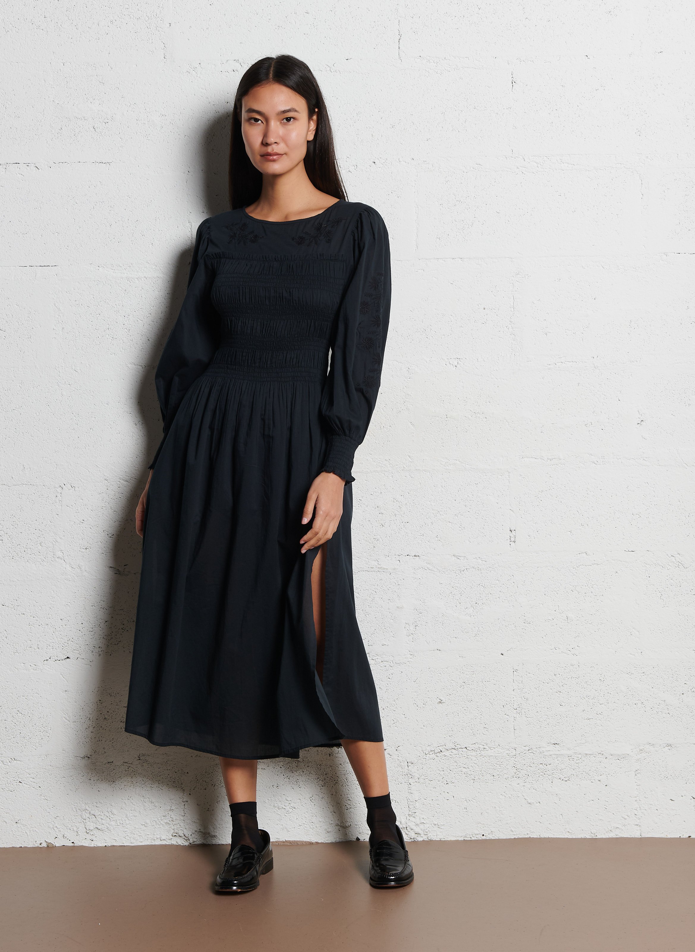 Cotton midi dress LOUISE MISHA Black