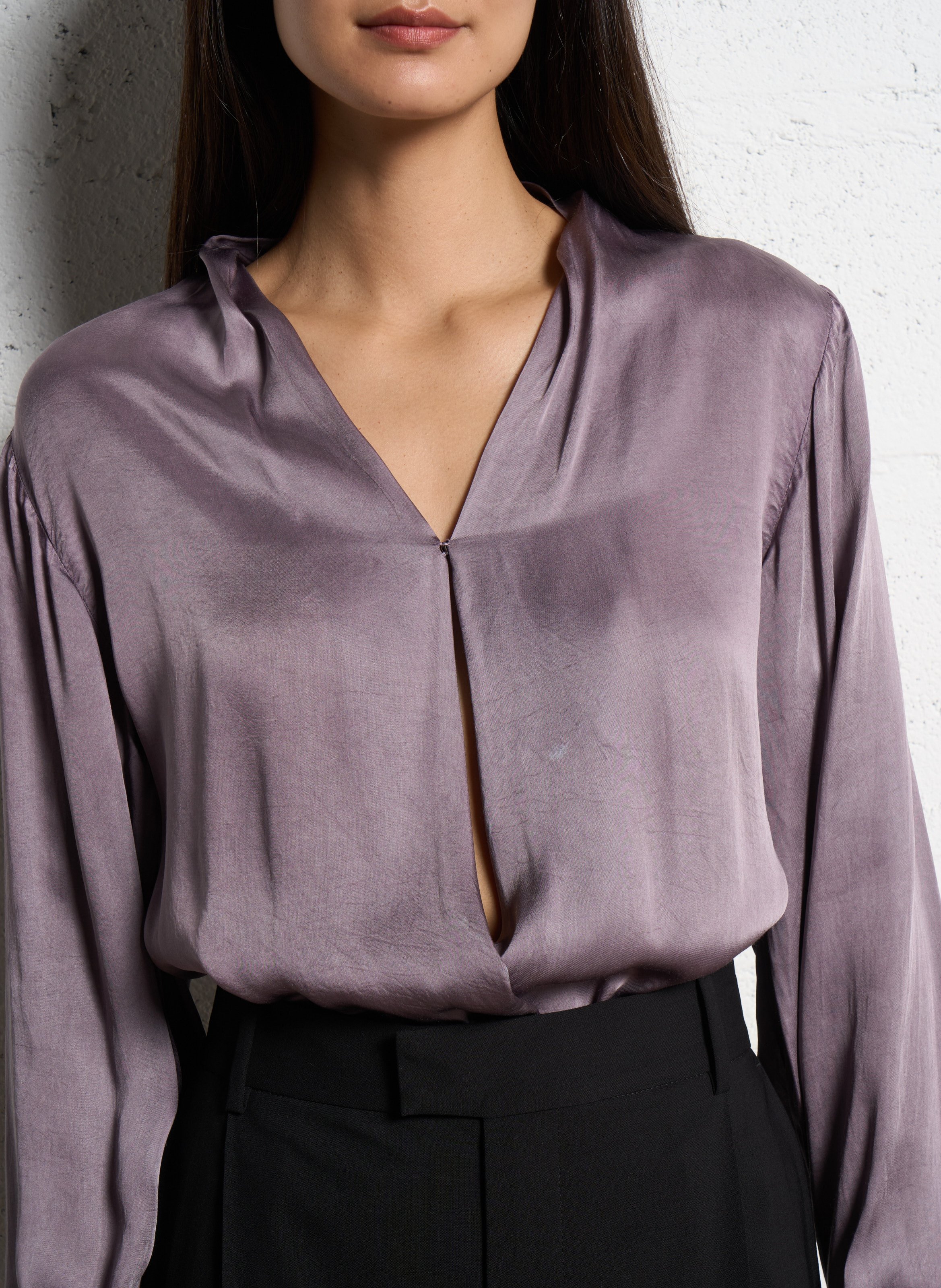 Fluid V-neck blouse MES DEMOISELLES Purple