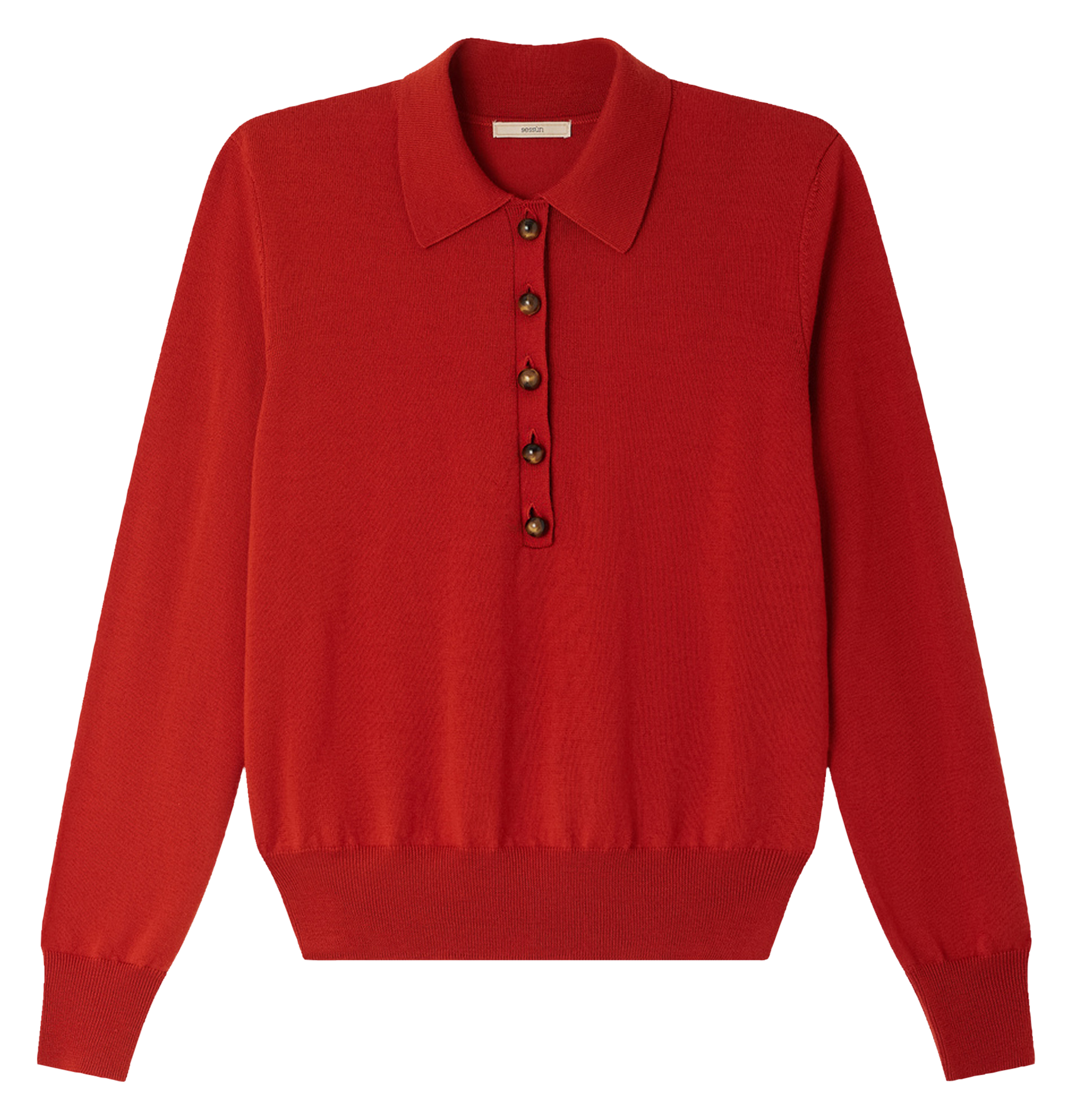 Wool polo Red