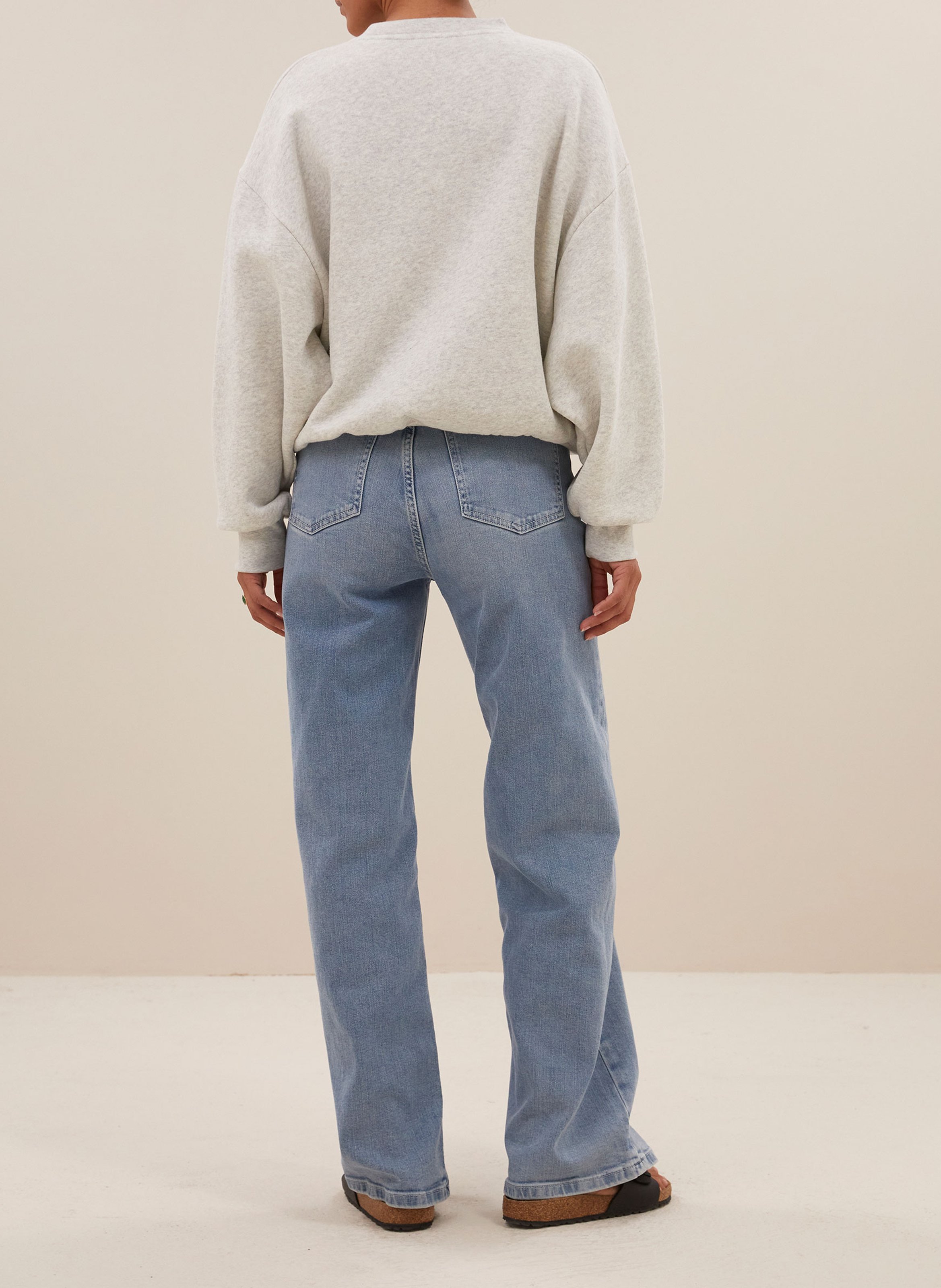 Rechte sweater van biologisch katoen BY BAR Grijs