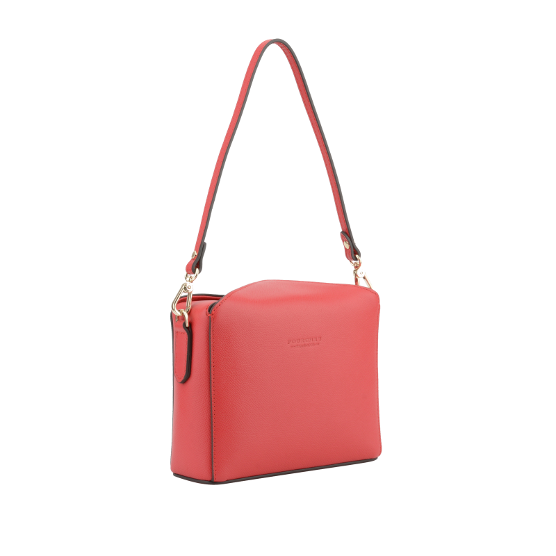 Sac porté travers - cuir de vachette POURCHET Rouge