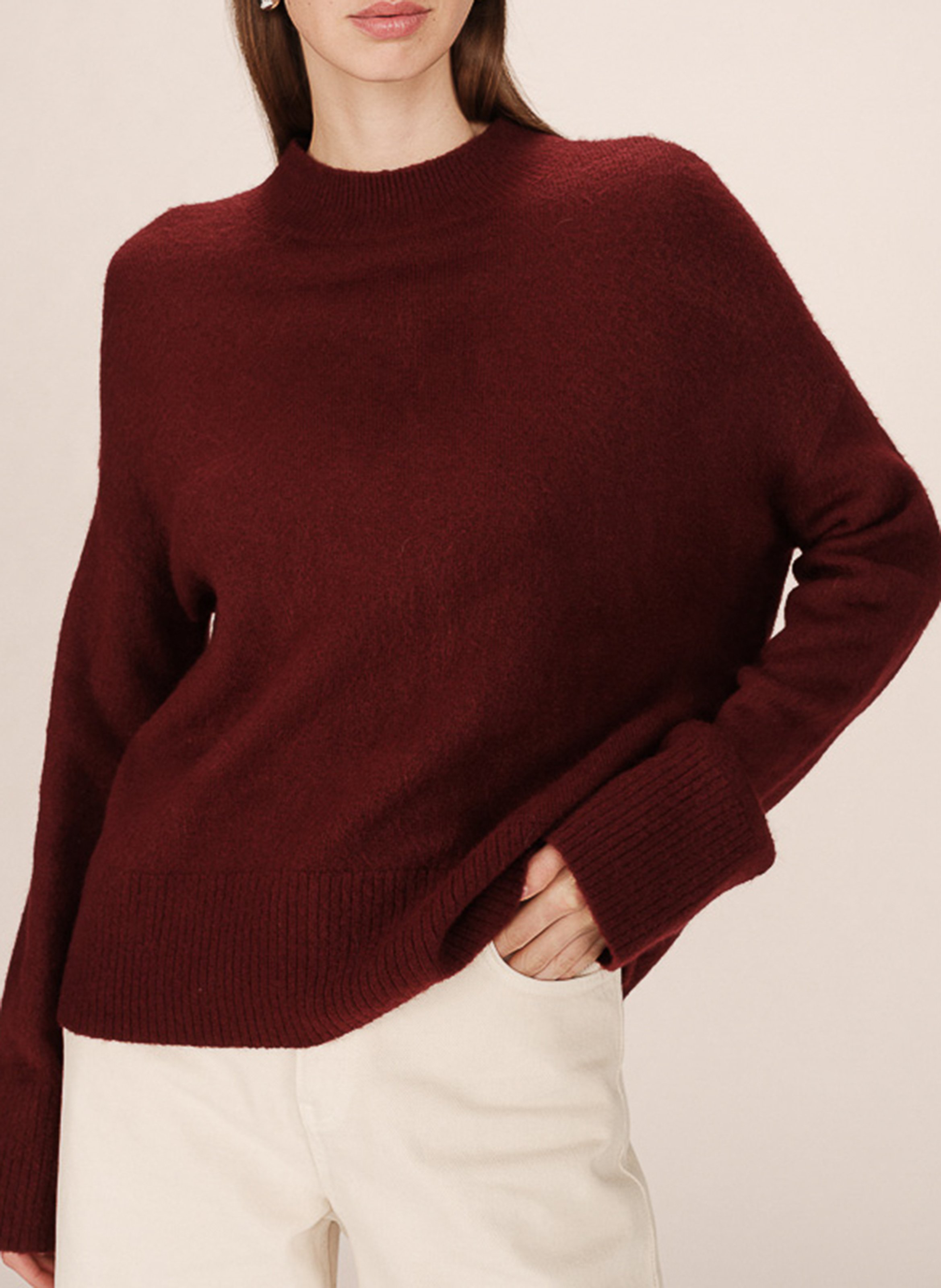 Pull col cheminé GRACE ET MILA Rouge