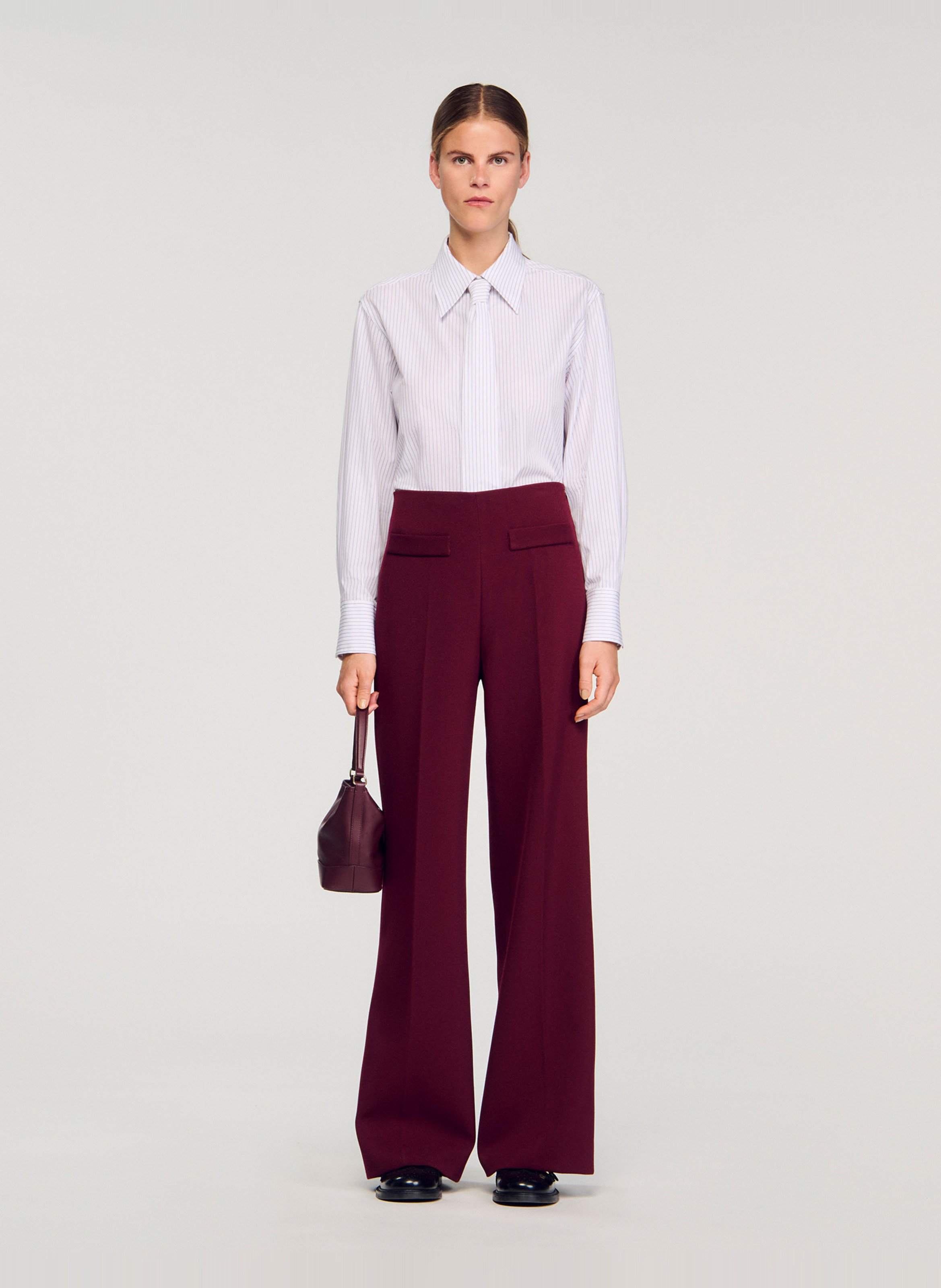 Wide trousers SANDRO Red