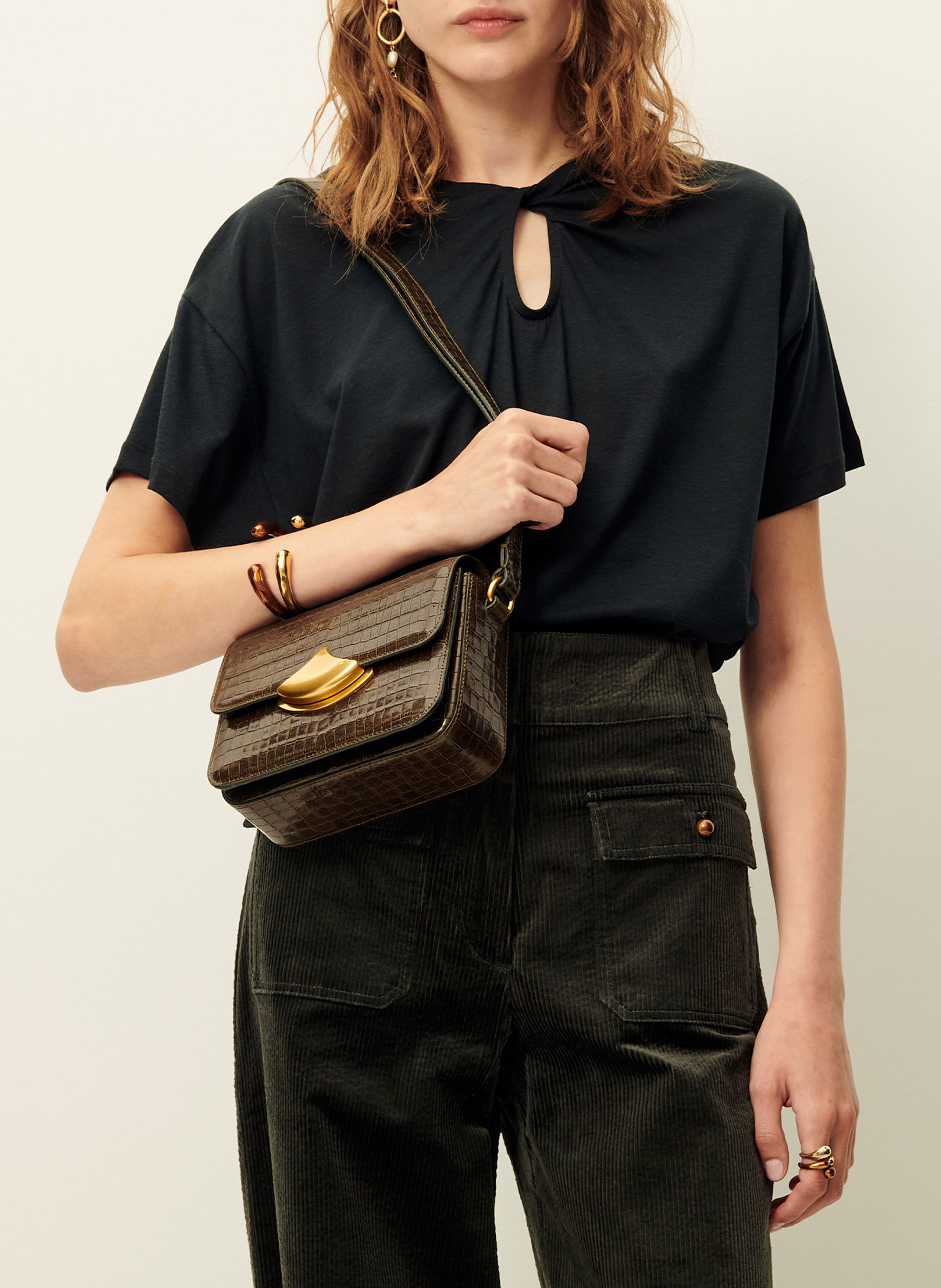 Tee-shirt manches courtes twisté SESSUN Noir