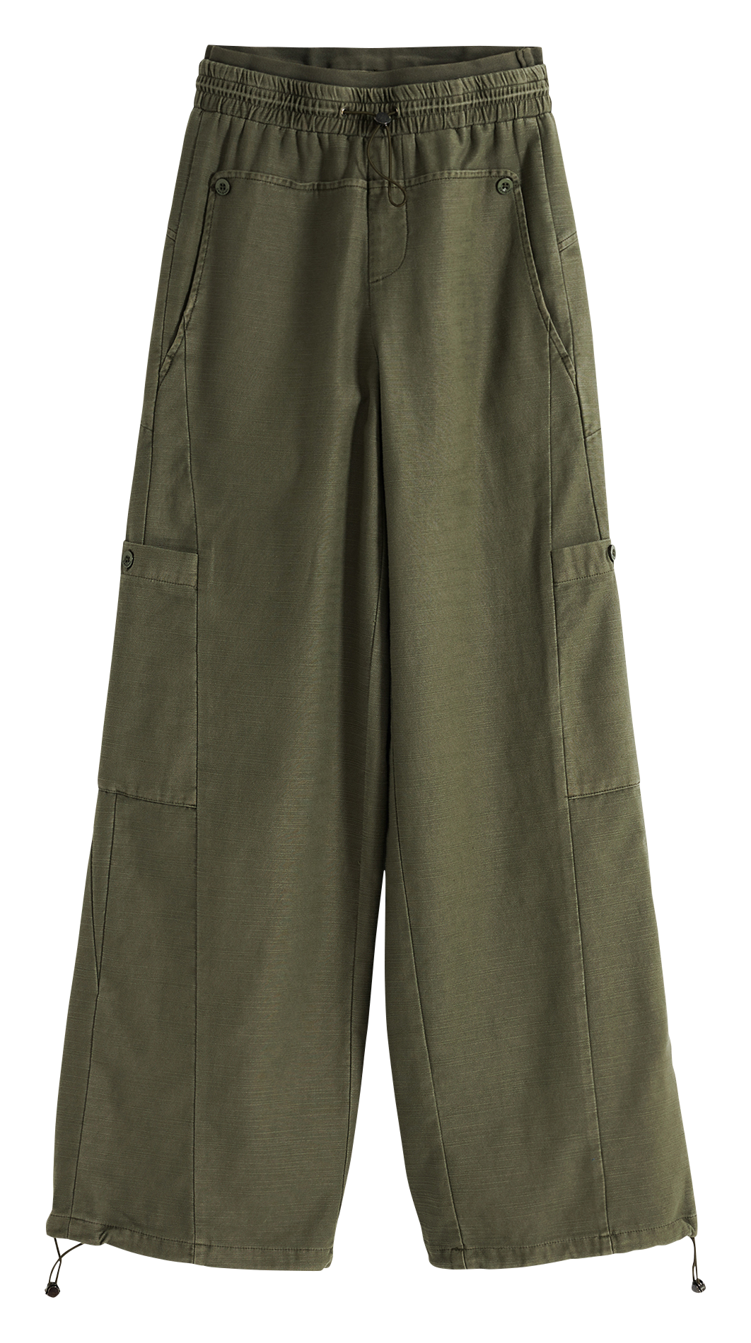 Pantalon large en coton DESIGUAL Vert