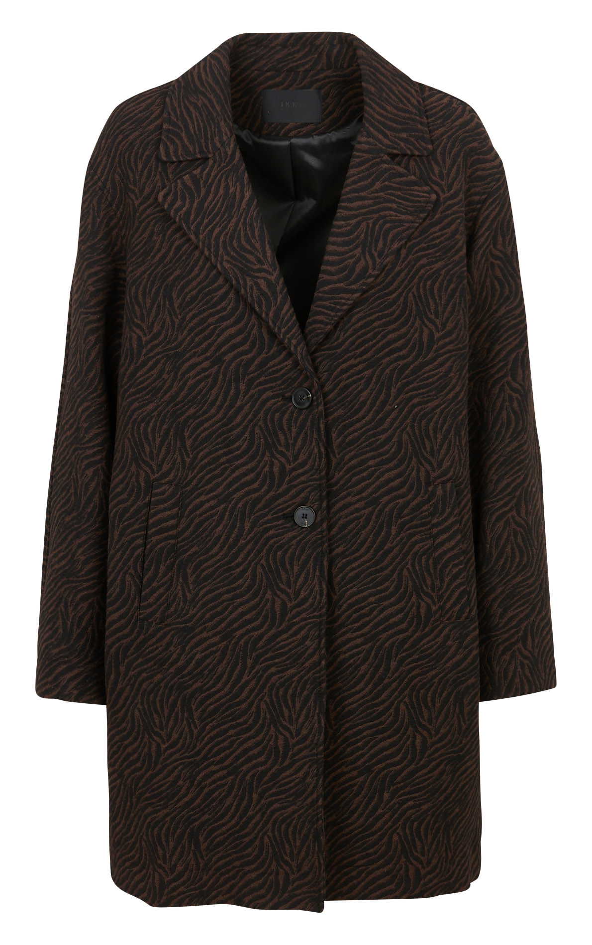 Cotton-blend coat with tailored collar IKKS Brown