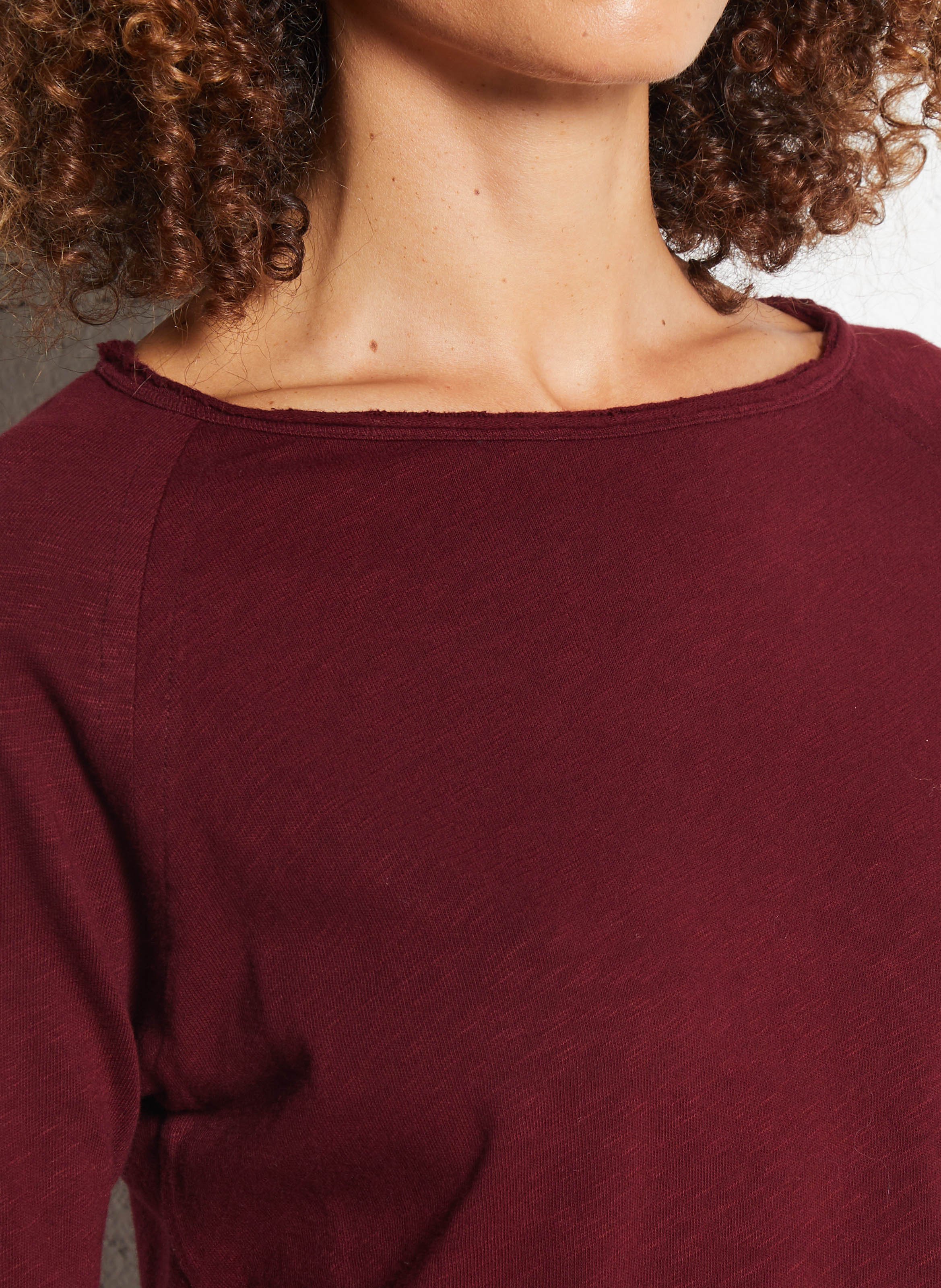 Tee-shirt droit col rond en coton AMERICAN VINTAGE Rouge