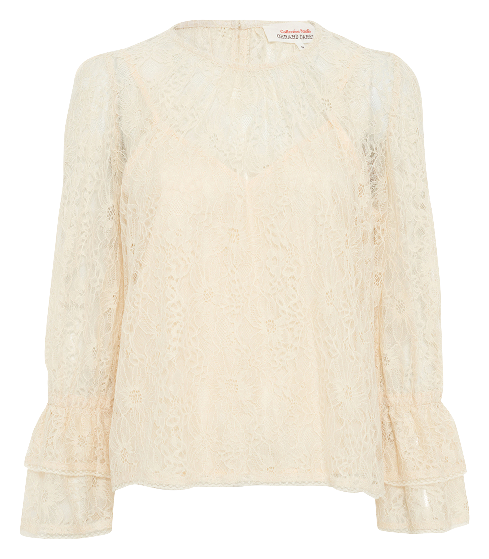 Top droit col rond en dentelle GERARD DAREL Beige