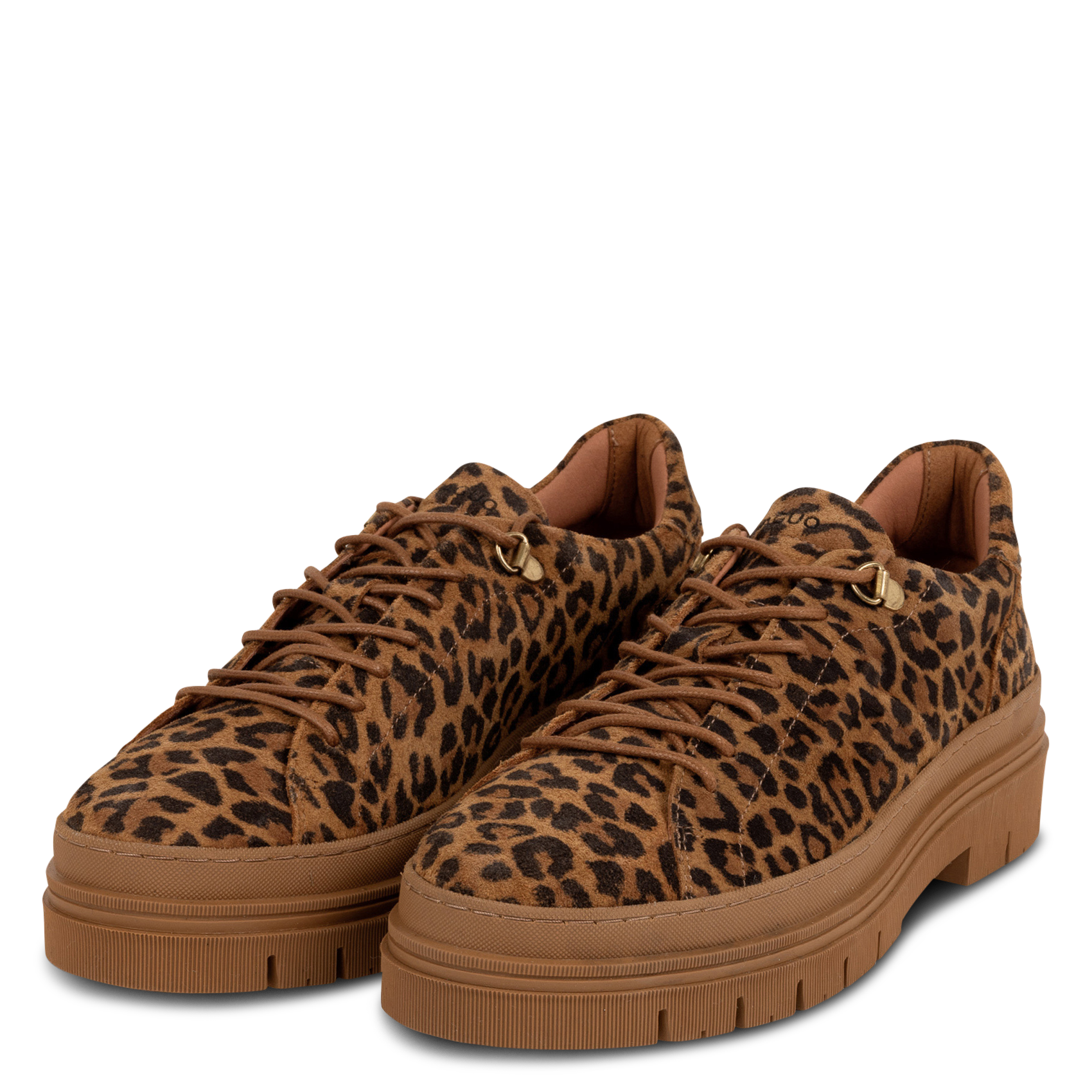 Leoparden-Sneaker mit Profilsohle aus Leder FAGUO Braun
