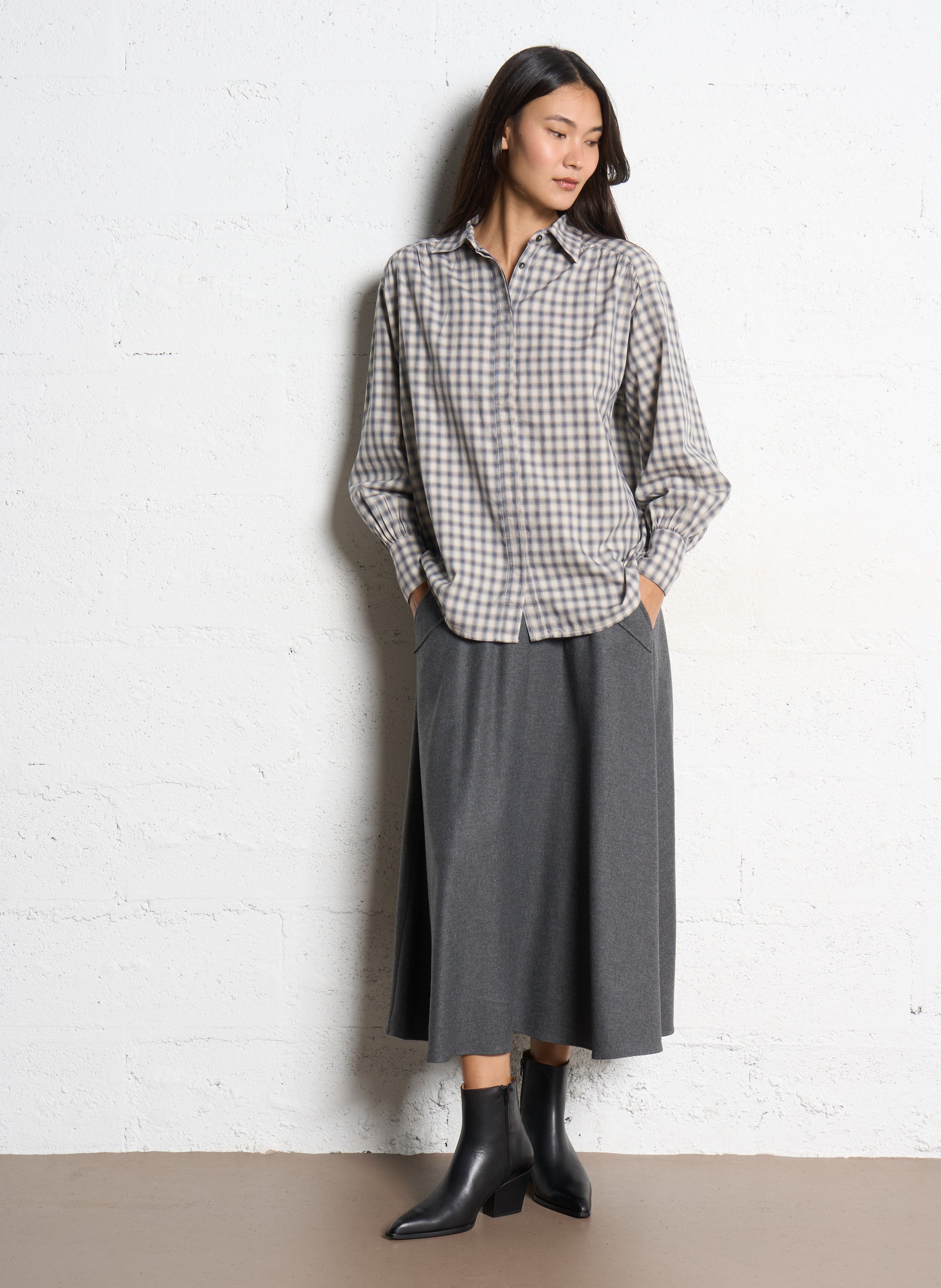 Jupe midi  DIEGA Gris