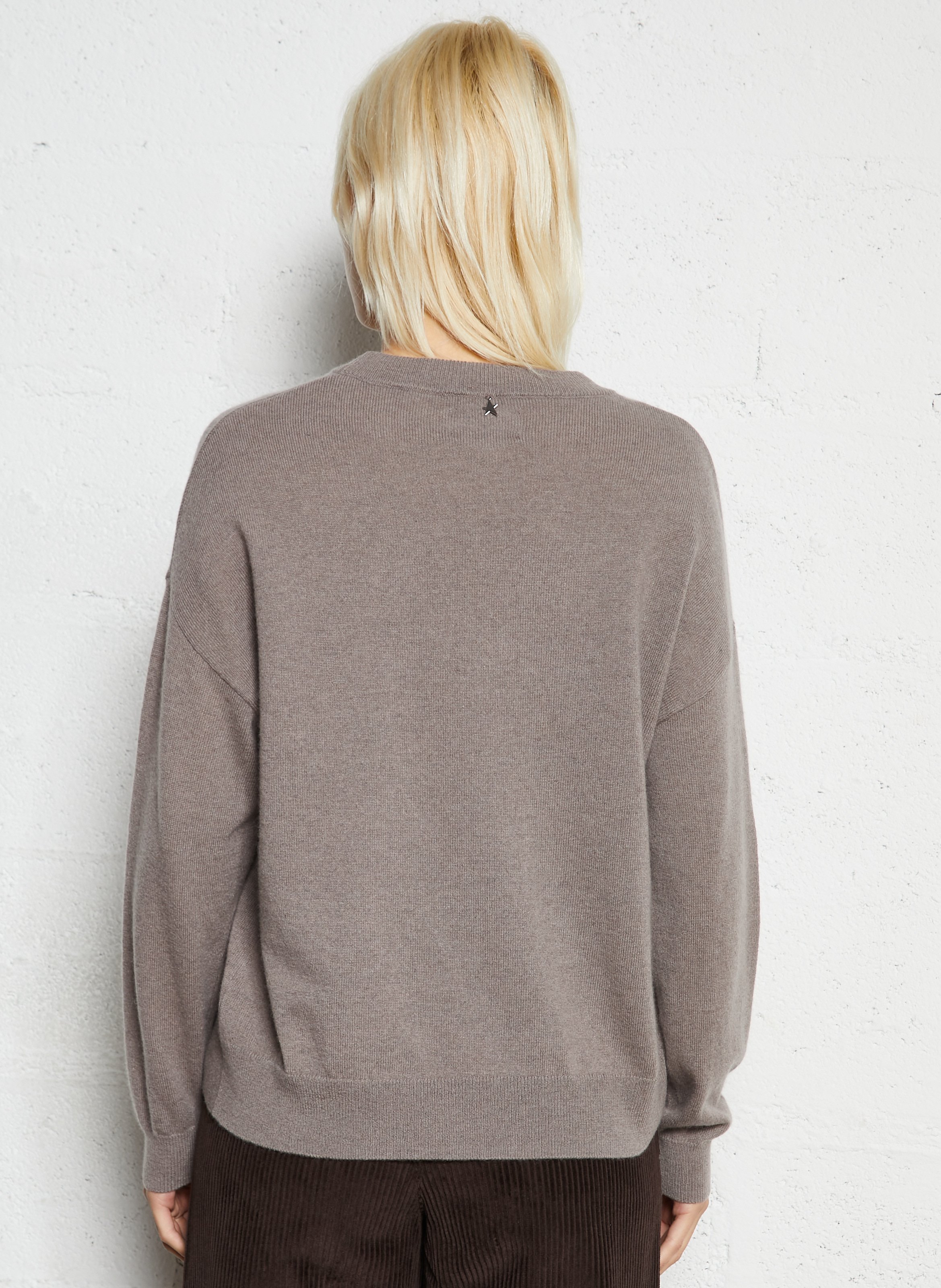 Pull ample col rond en cachemire SUD EXPRESS Marron