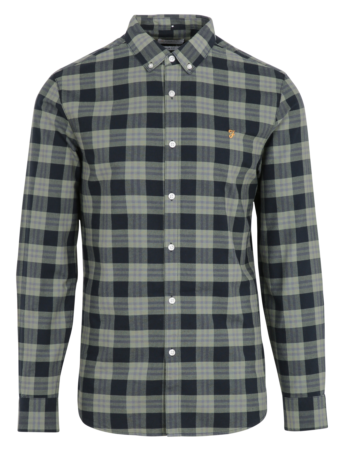 Chemise droite col classique en coton bio FARAH Vert