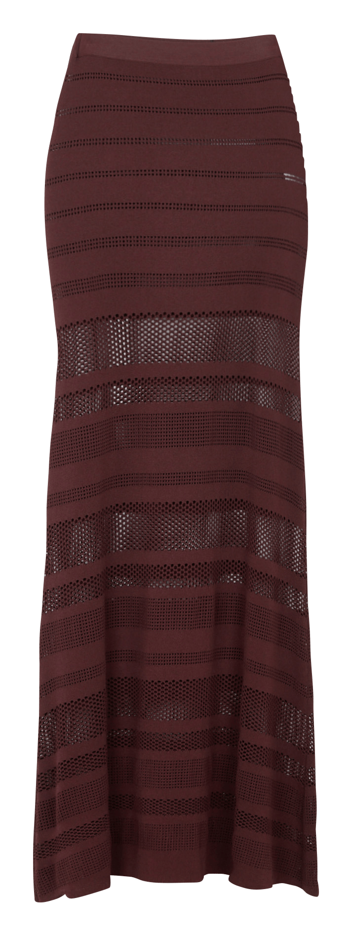 Weite lange durchbrochene einfarbige Rock SUNCOO Braun