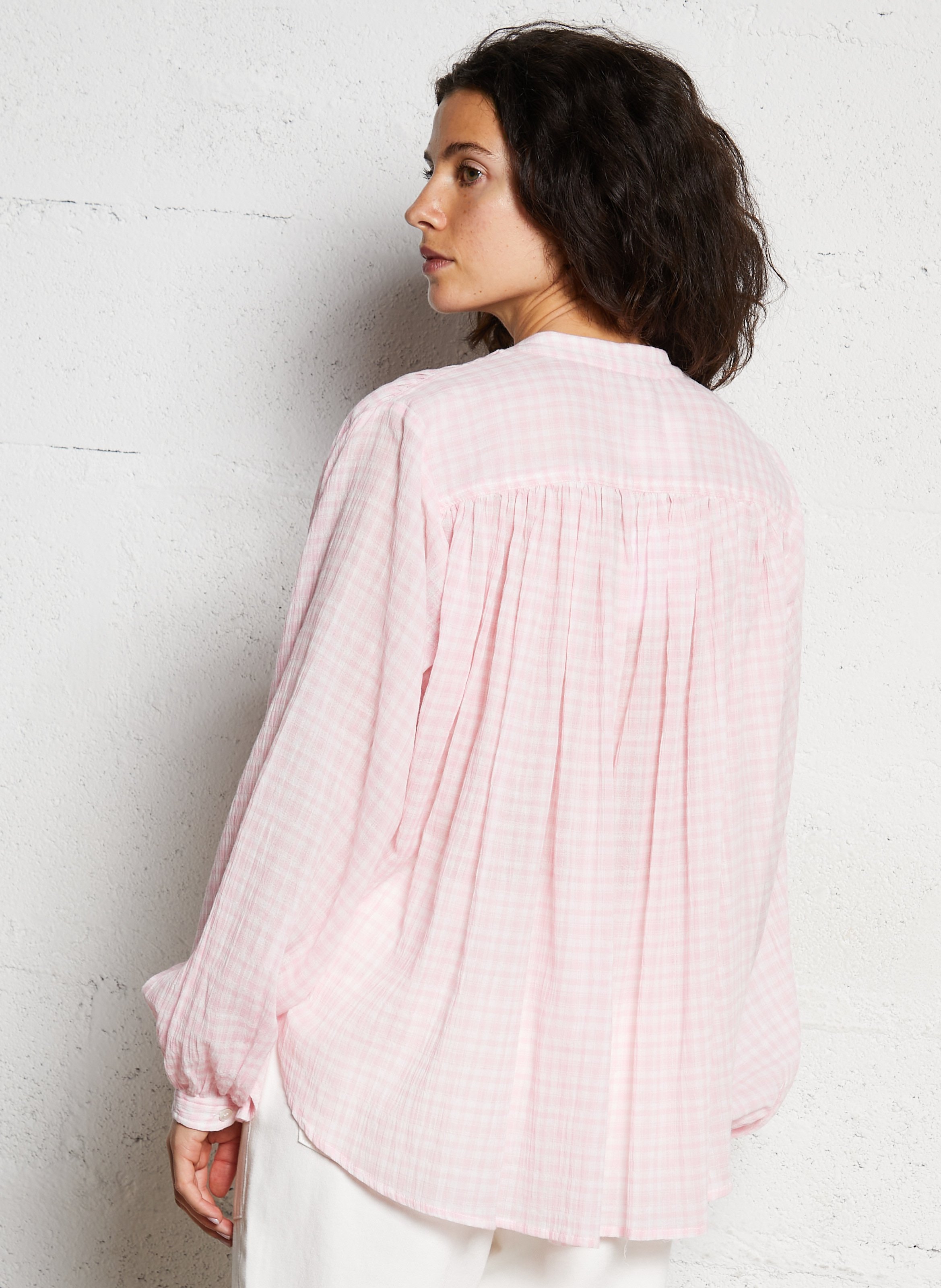 Chemise oversize col mao en coton JC SOPHIE Rose