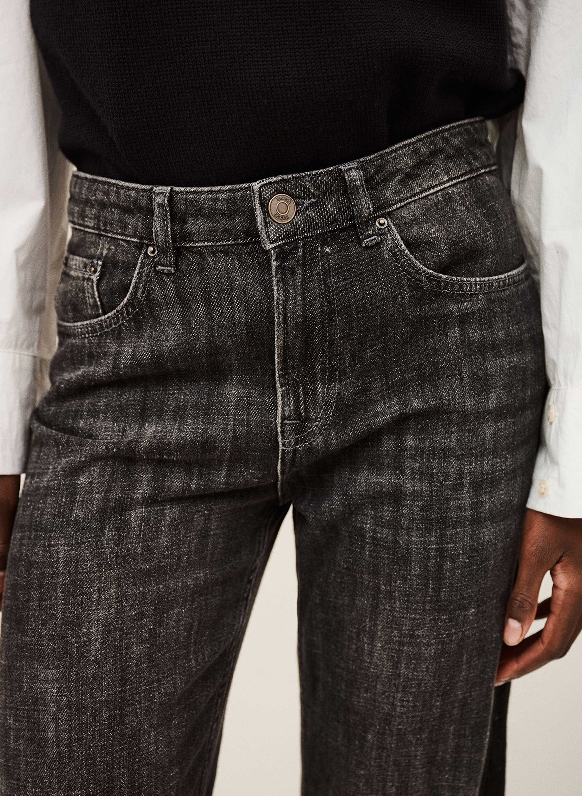 Jean flare en coton bio BA&SH Noir