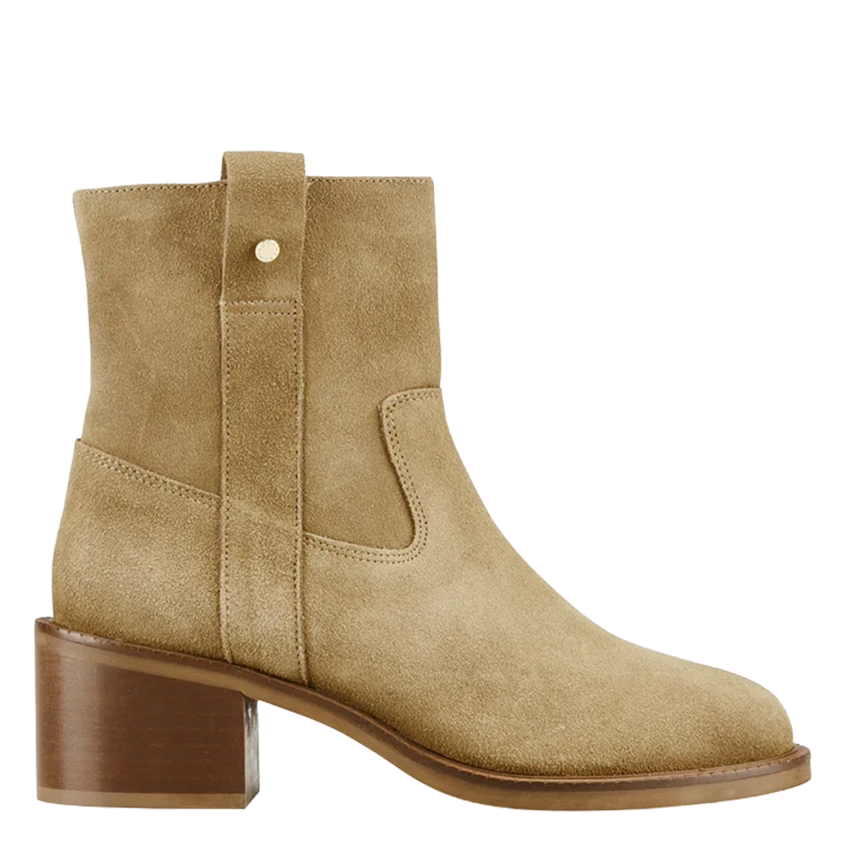 Enkellaarzen van veloursleer COSMOPARIS Beige