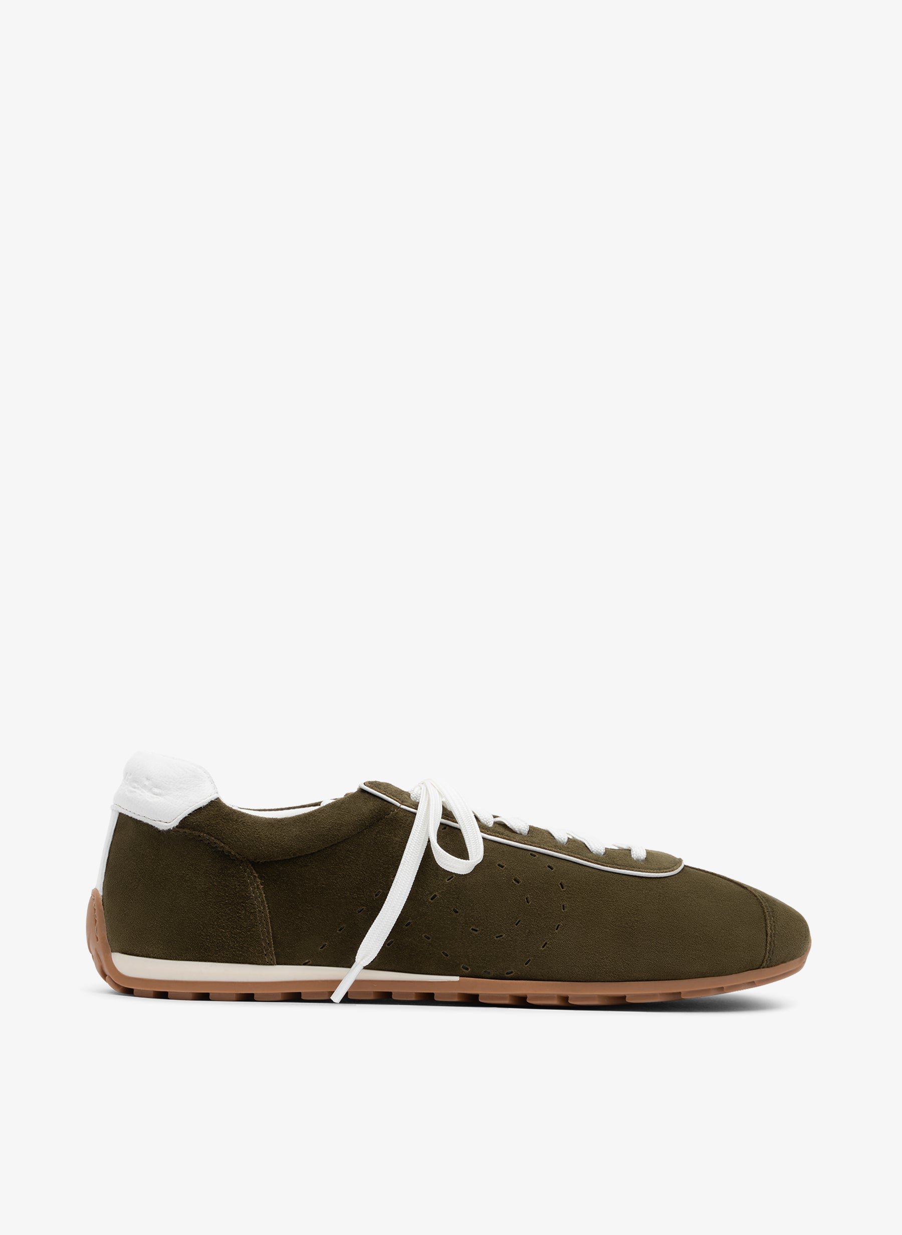 Sneaker en cuir velours kaki PARALLELE PARIS Kaki