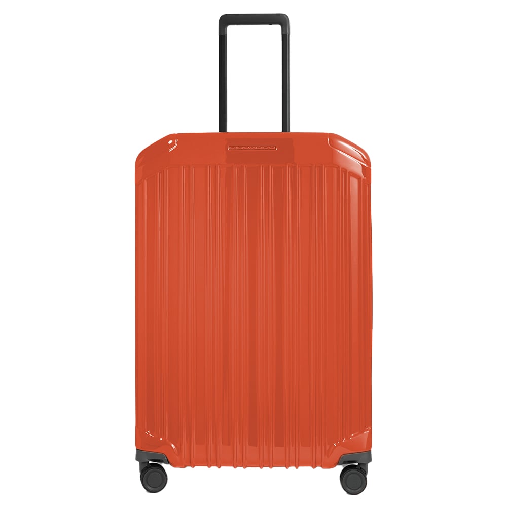 Medium expandable 4-wheel trolley suitcase with TSA lock and removable washable lining PIQUADRO Orange