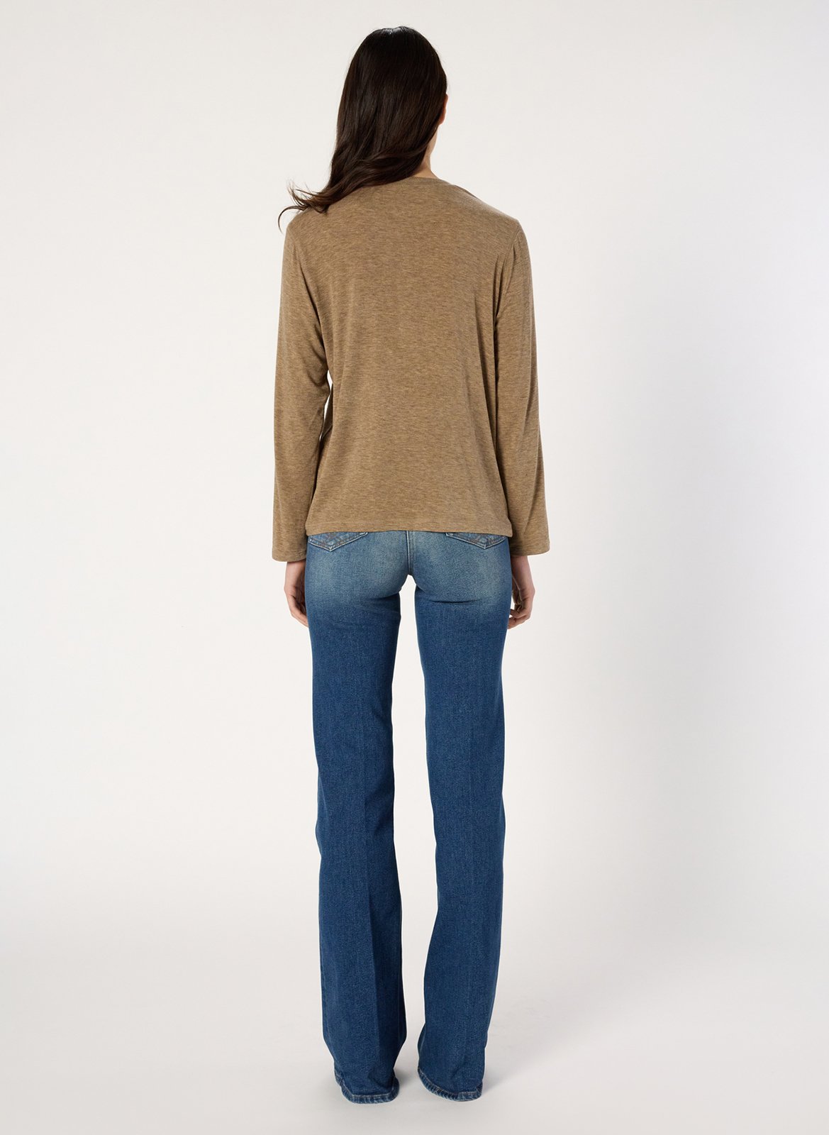 Tee-shirt droit en maille fine GERARD DAREL Marron