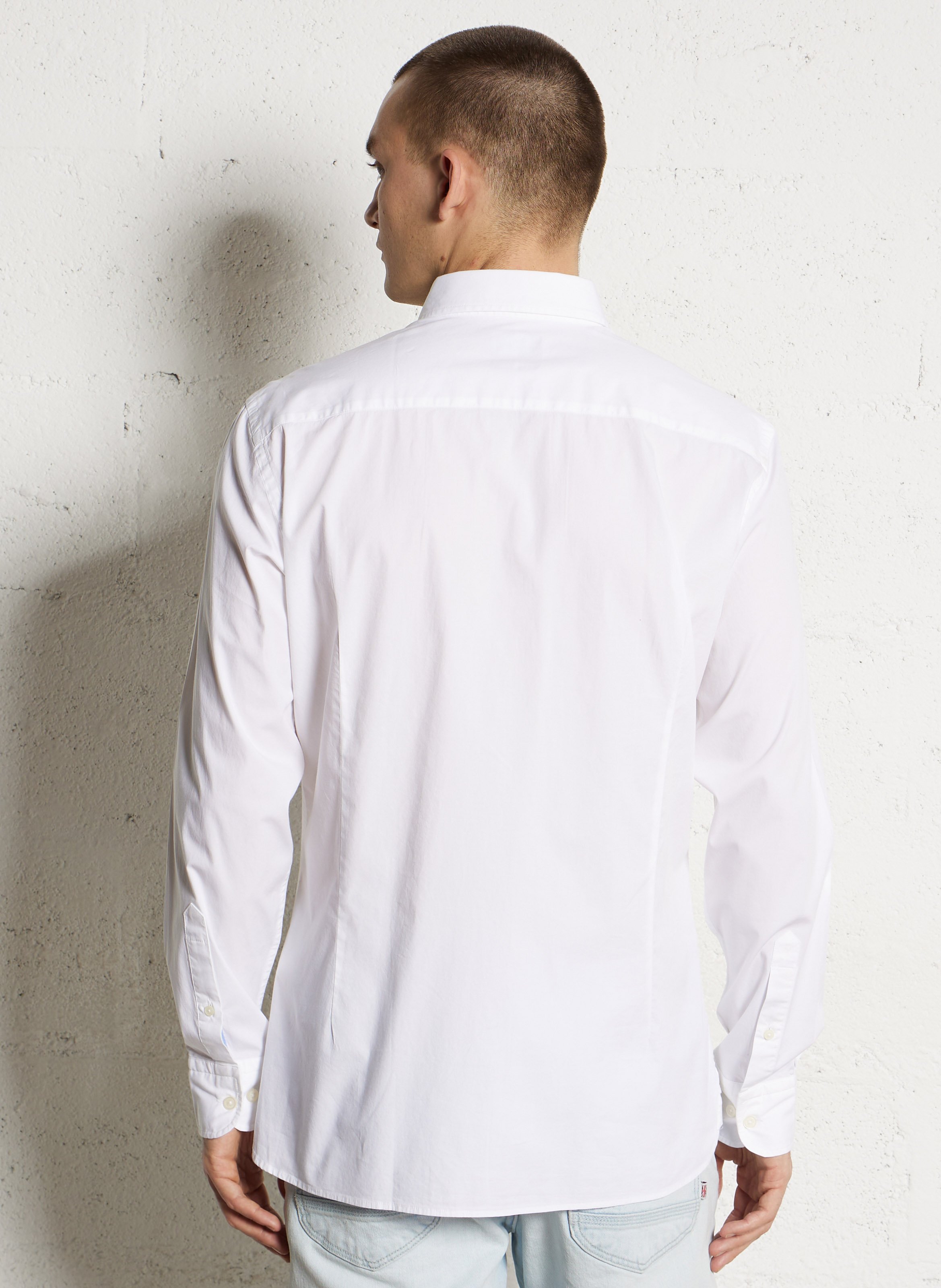 Blouse met klassieke kraag HACKETT Wit