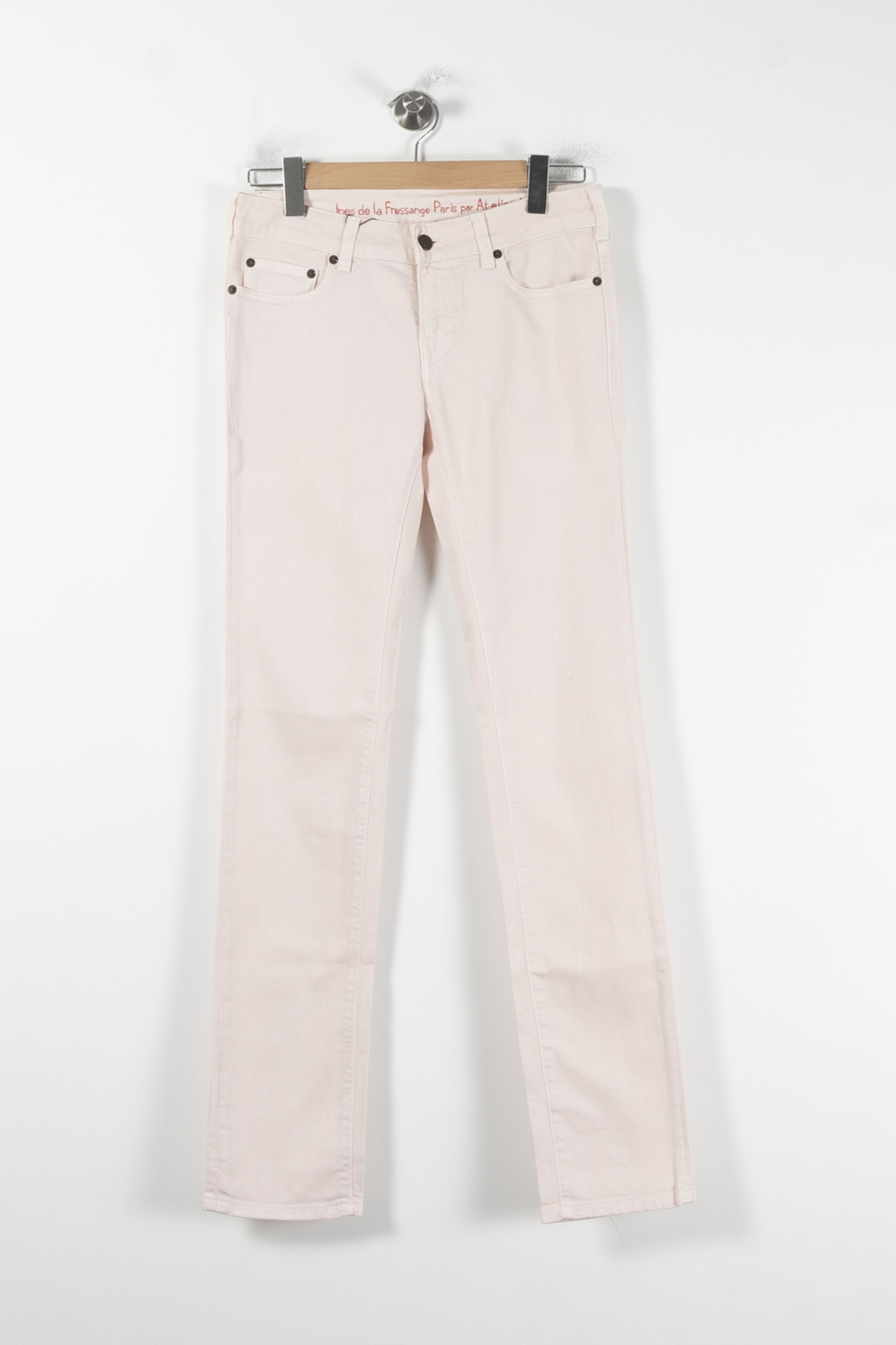 Cropped slim jeans with studs INES DE LA FRESSANGE - Seconde main Pink