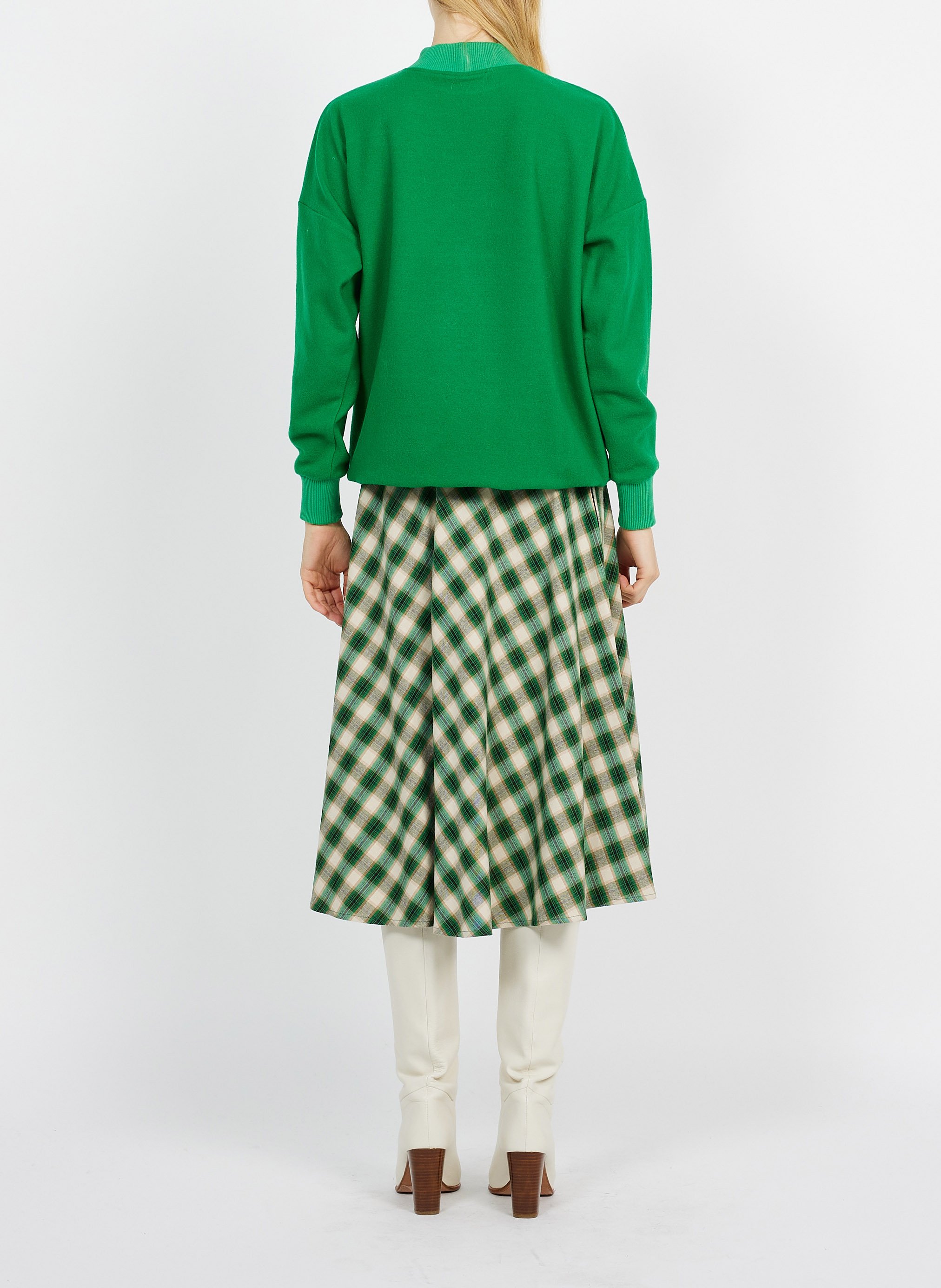 Sweater van scheerwolmix met ronde hals COLLECTORS CLUB Groen