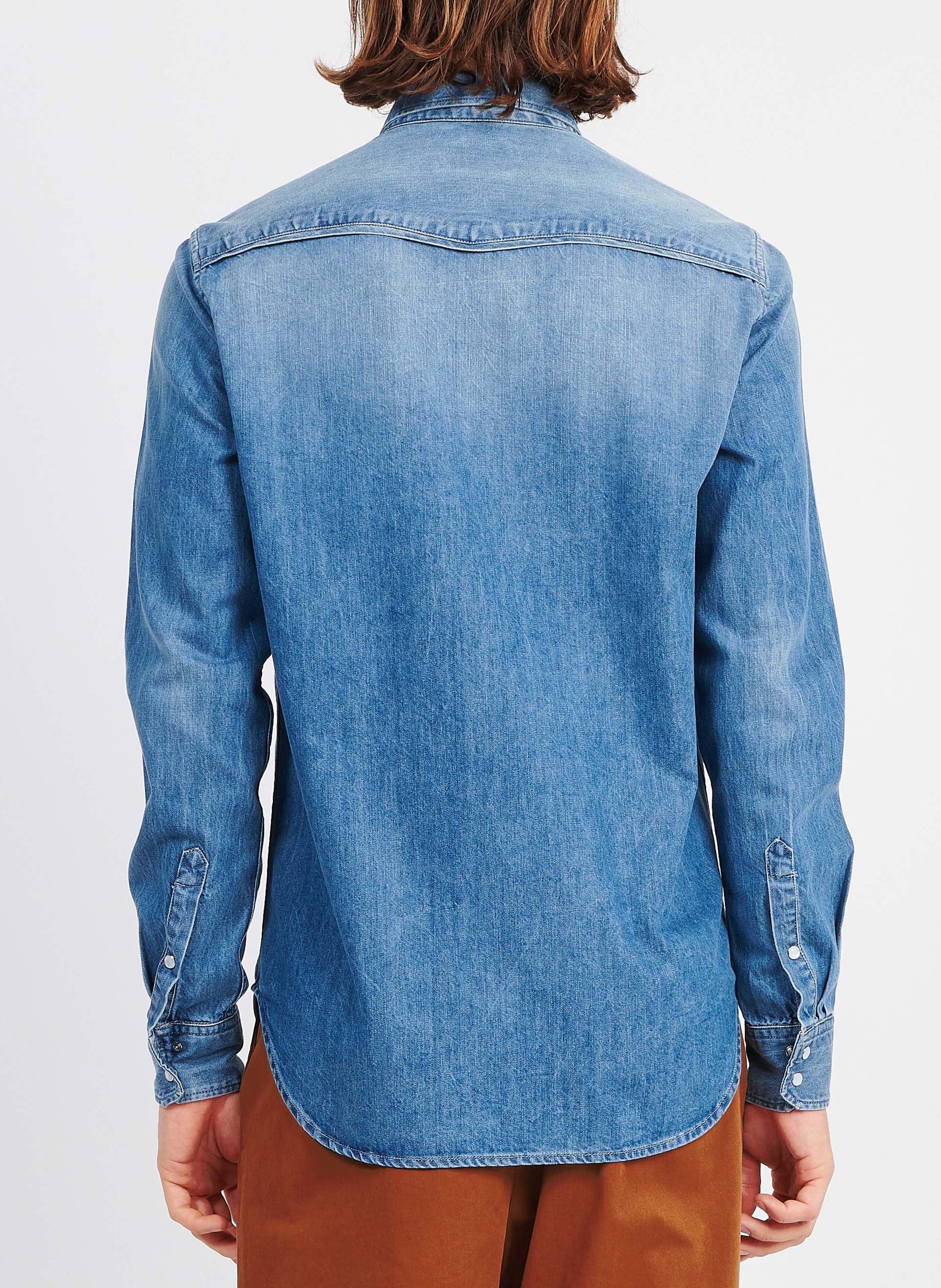 Chemise col classique en coton  ATELIER PRIVE Bleu