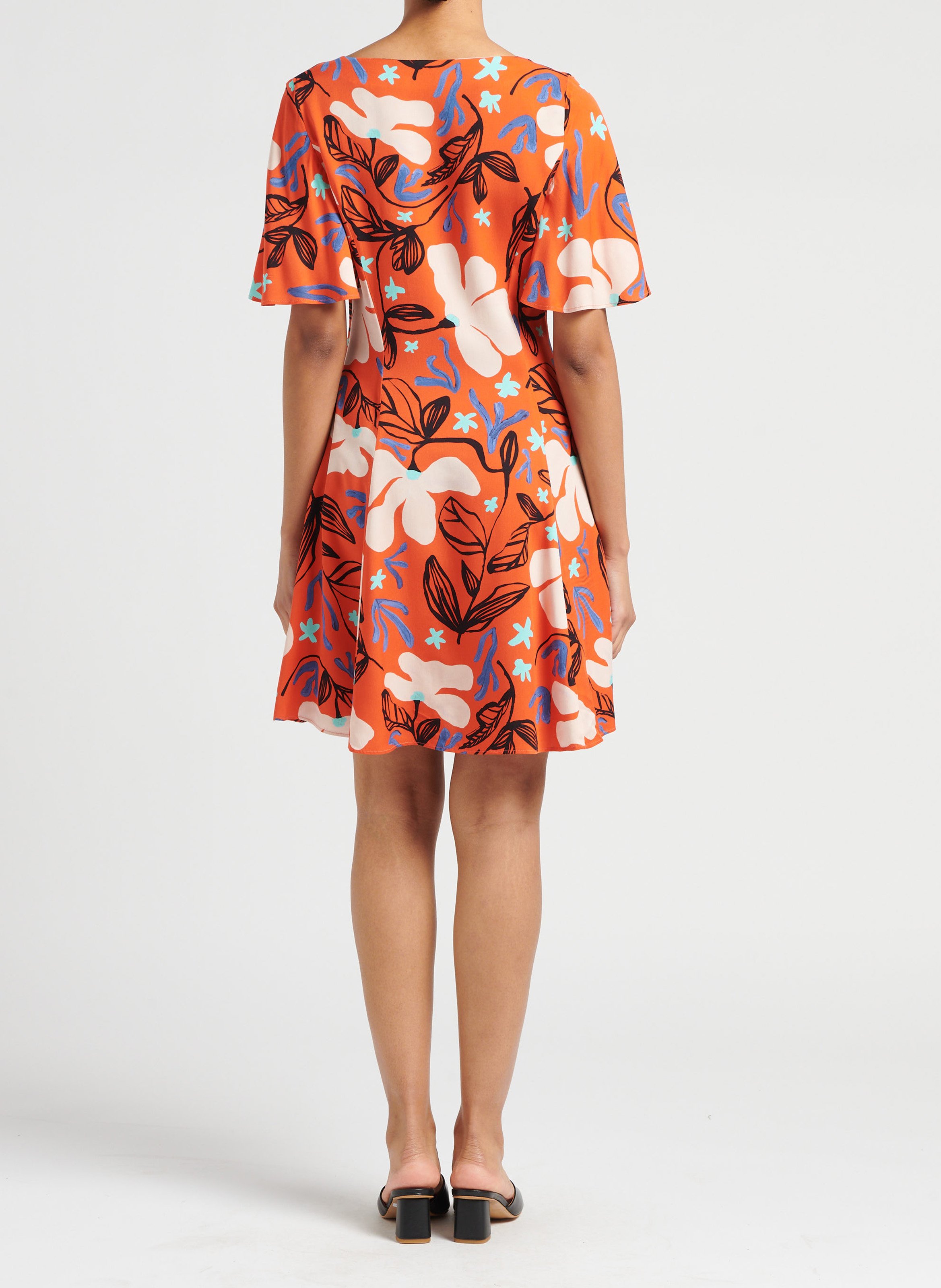 Korte jurk met V-hals en print PAUL SMITH Rood