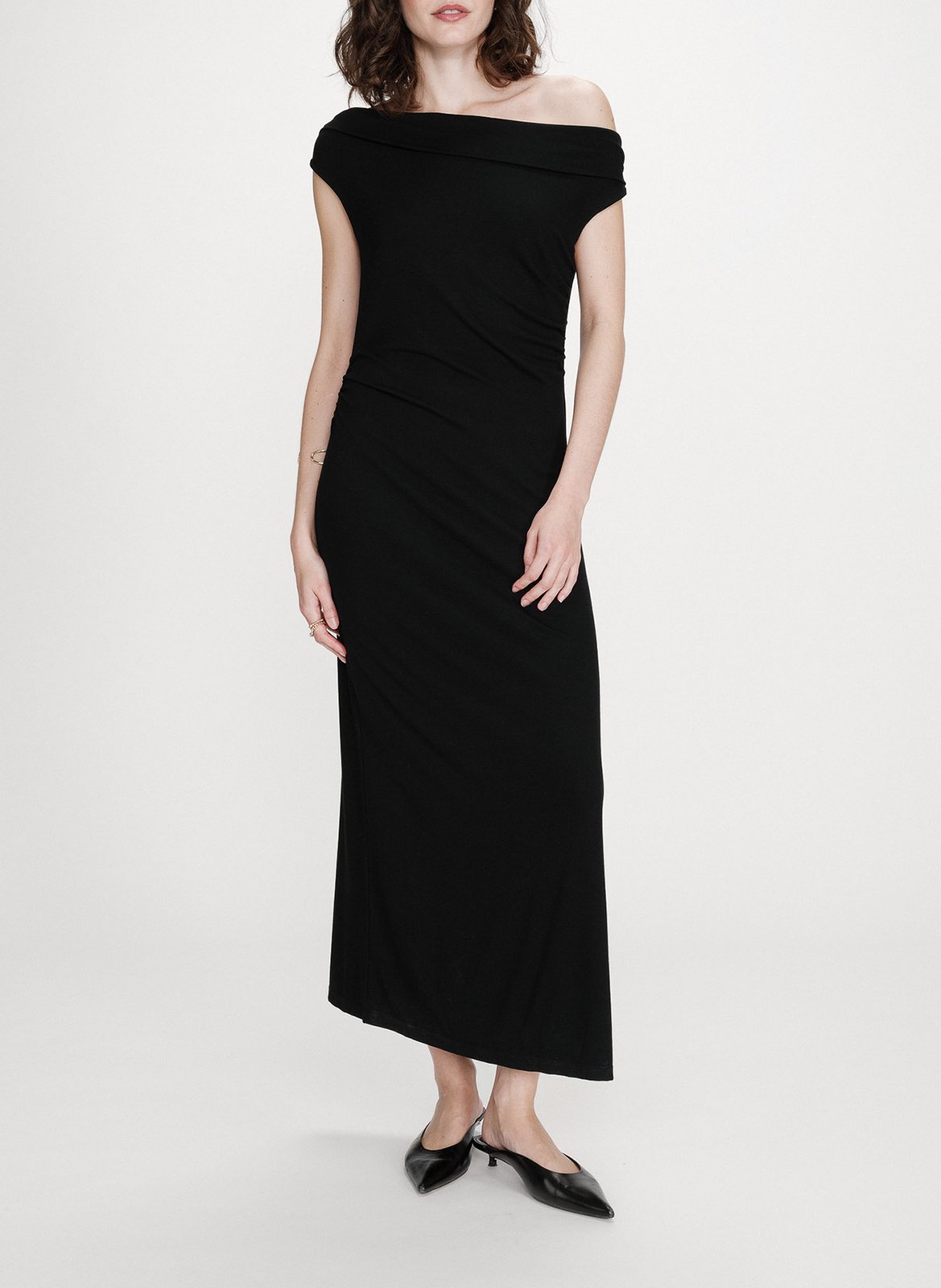 Robe longue col asymétrique GRACE ET MILA